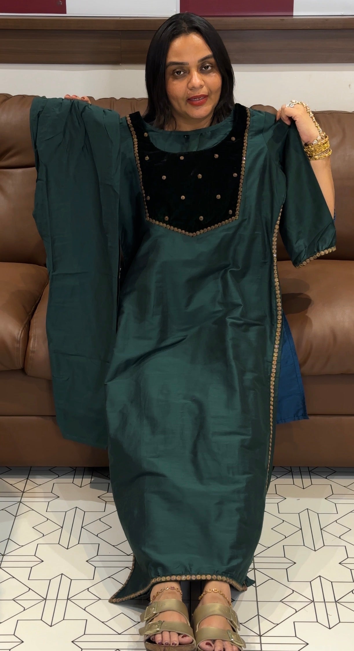 SEMI RAW SILK TOP AND BPOTTOM - IHA 33176