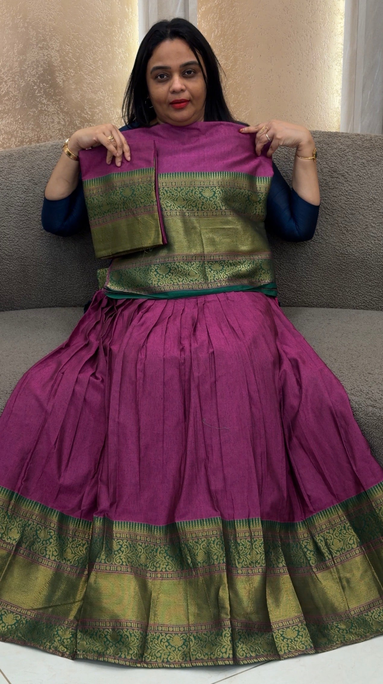 SEMI STITCHED DHAVANI SETS - IHA 33357