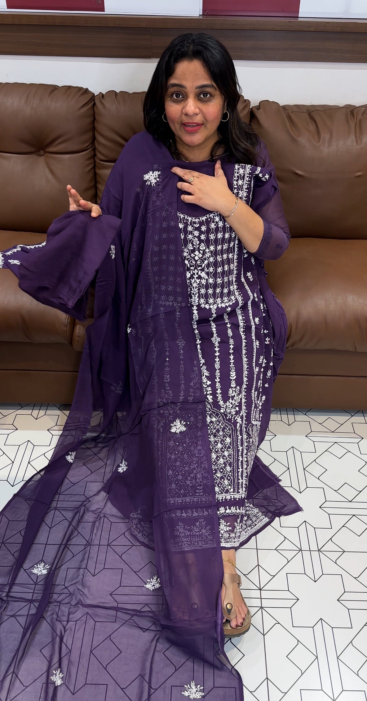 VISCOSE GEORGETTE UNSTITCHED SALWAR SUITS -  IHA 27156