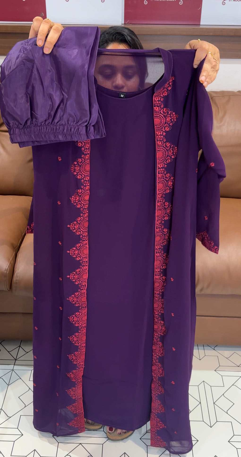 GEORGETTE TOP ,JACKET AND BOTTOM - IHA 26218