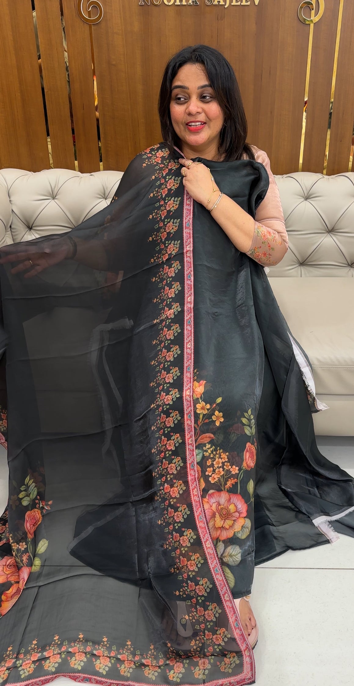 FORWARD VELVET ORGANZA UNSTITCHED SALWAR SUITS - IHA 26805