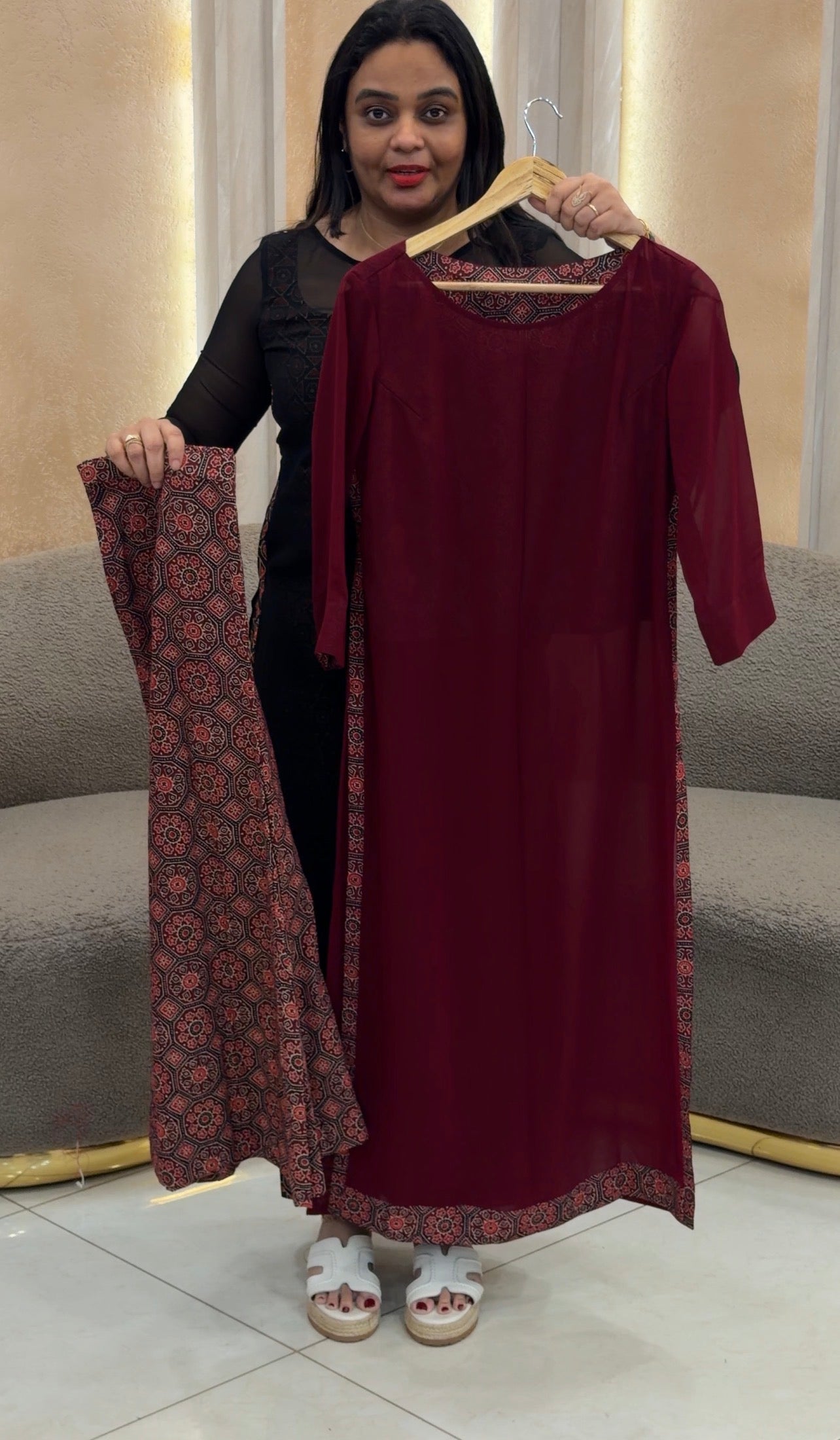IHA'S IN-HOUSE GEORGETTE CO-ORDS SETS - IHA 33386