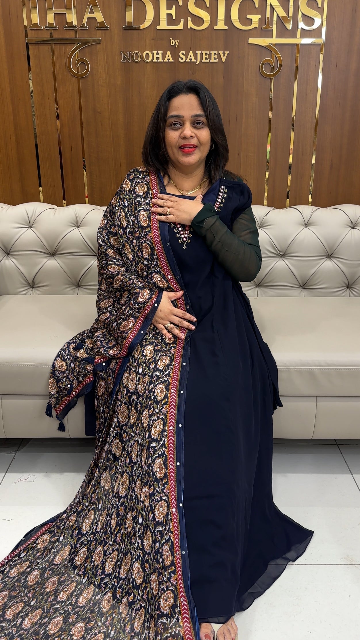 IHA'S IN-HOUSE A-LINE TOP AND DUPATTA - IHA 26964