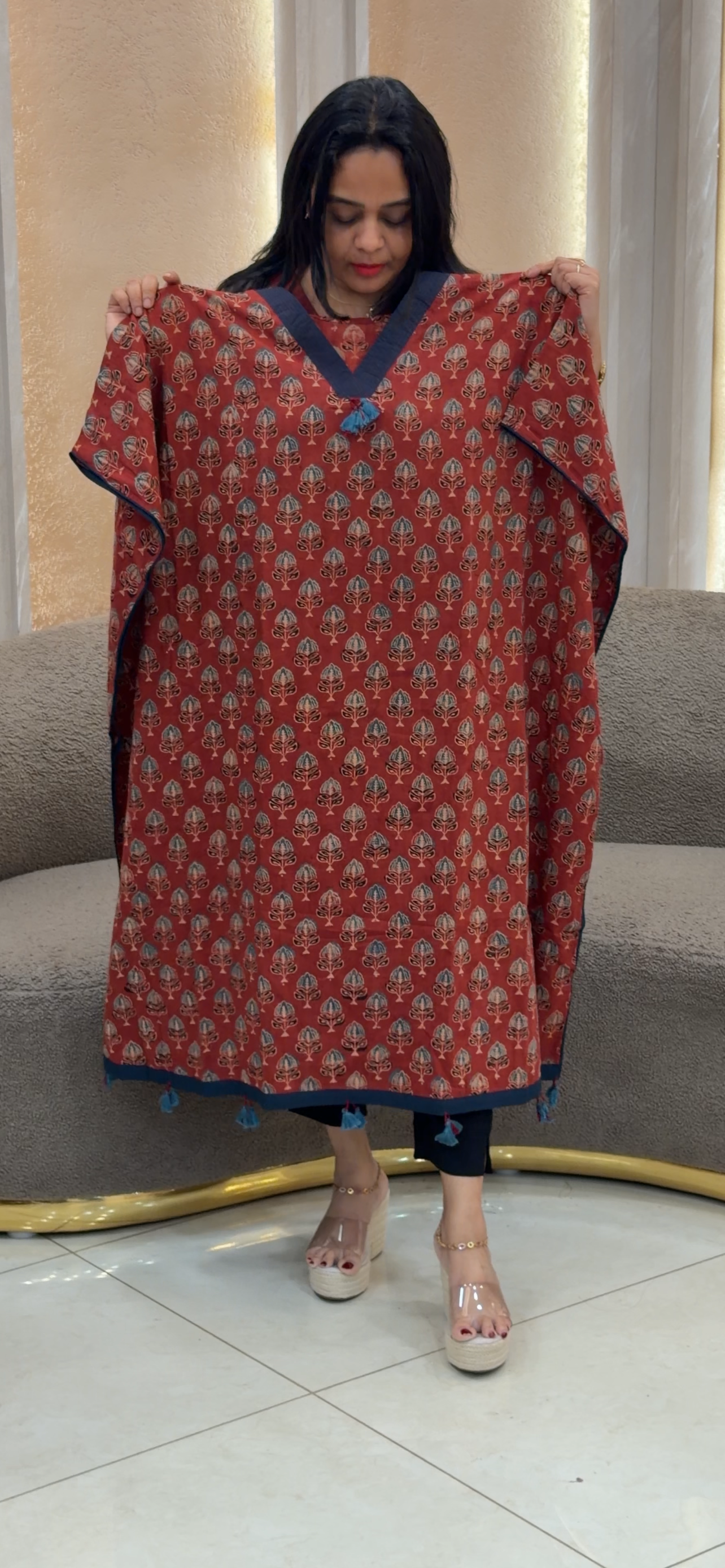 PRINTED  KAFTAN TOPS - IHA 33375