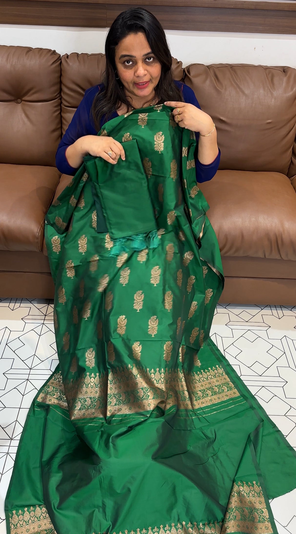 SEMI BANARASI UNSTITCHED SALWAR SUITS - IHA 28013