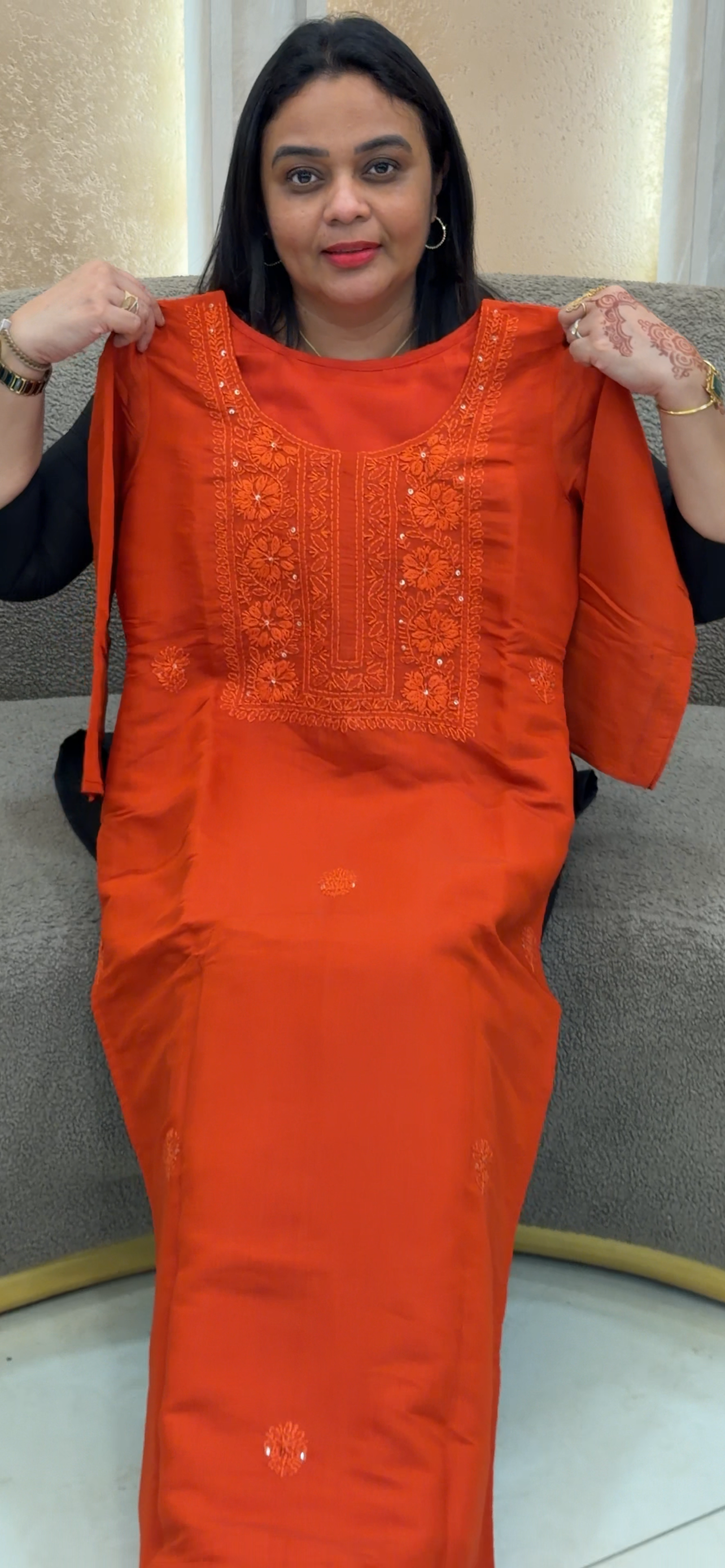 IHA'S IN HOUSE CHIKANKARI SLITTED TOPS - IHA 33808