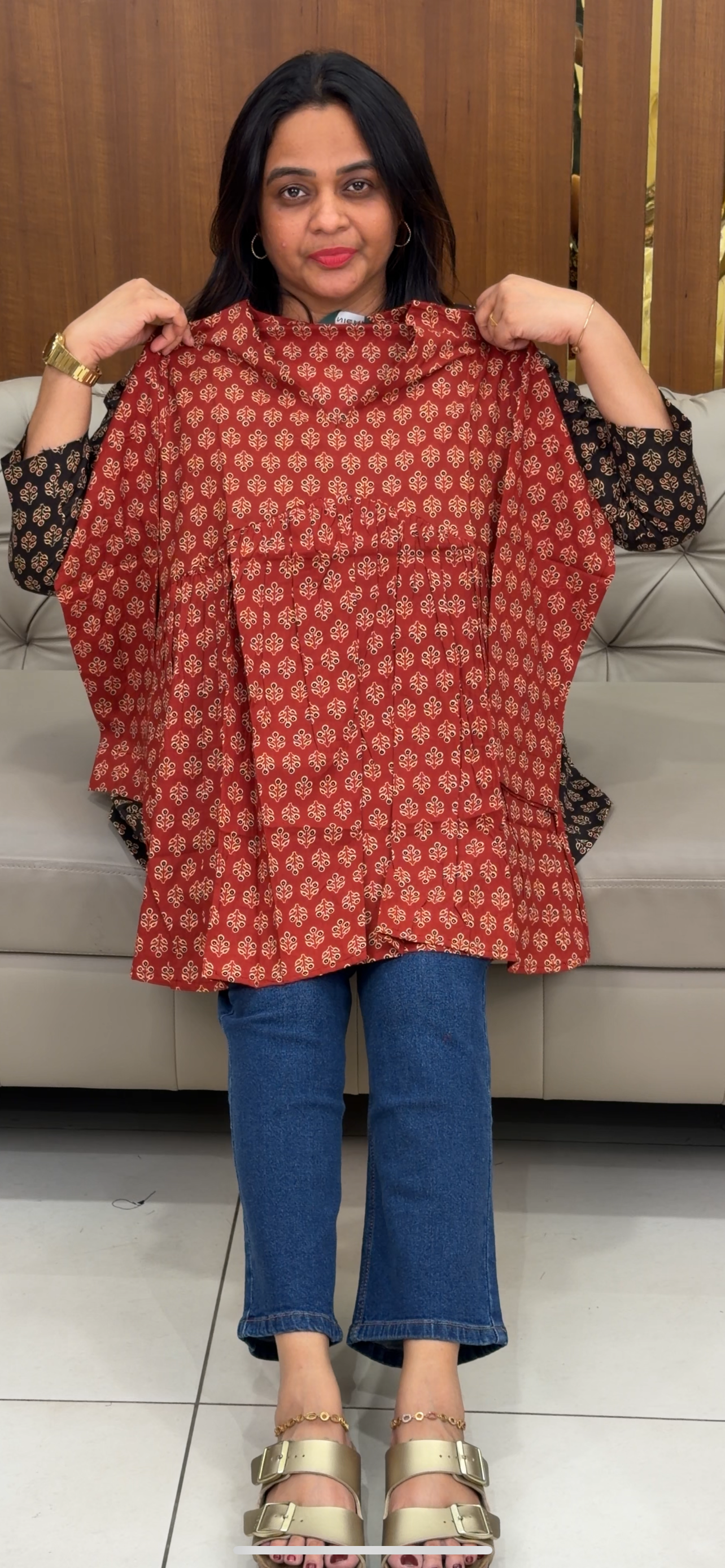 PRINTED SHORT TOPS - IHA 32966