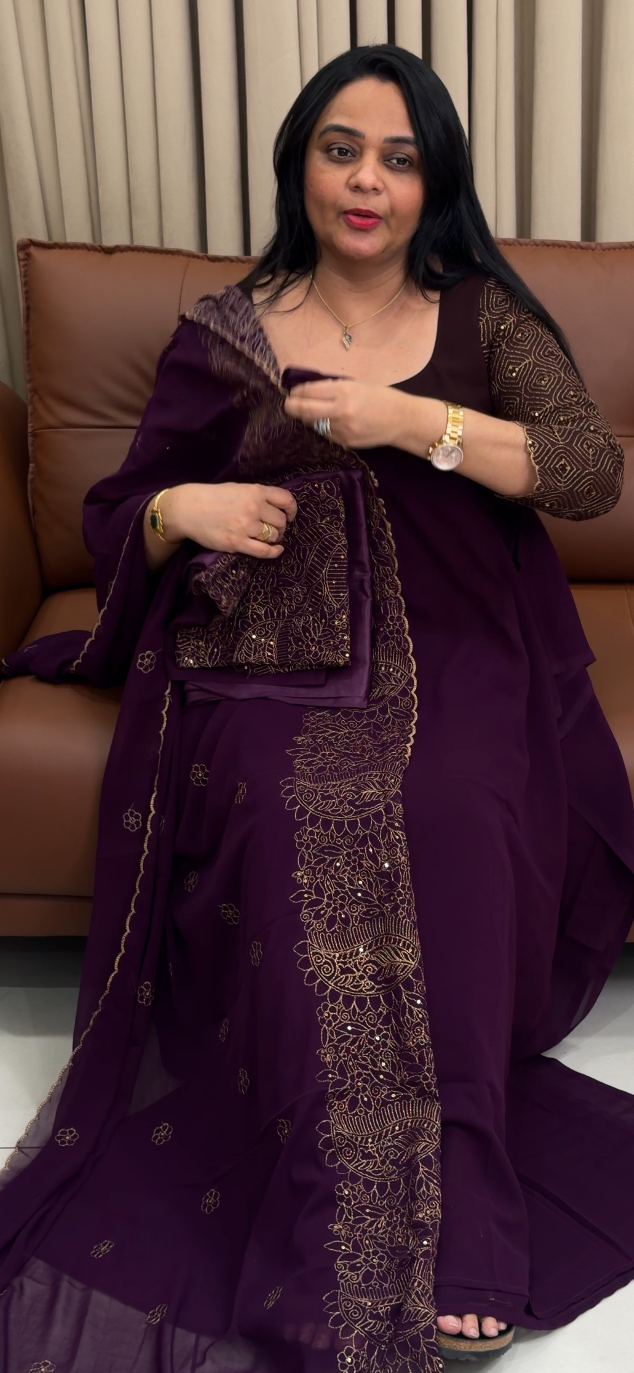 FAUX GEORGETTE UNSTITCHED SALWAR SUITS - IHA 34781