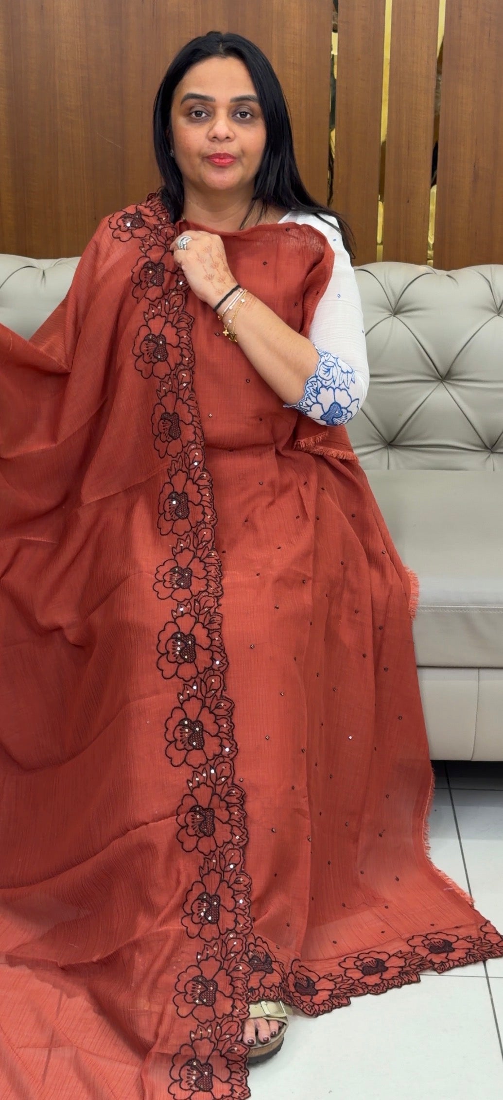 FORWARD MUL CRUSHED TOP,BOTTOM AND DUPATTA - IHA 31950