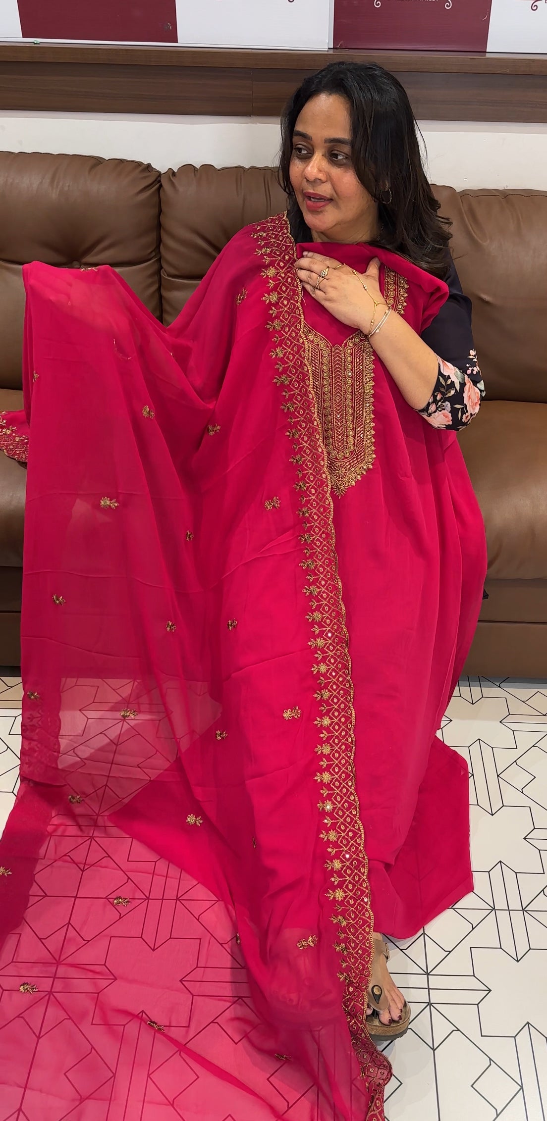 GEORGETTE UNSTITCHED SALWAR SUITS - IHA 26598