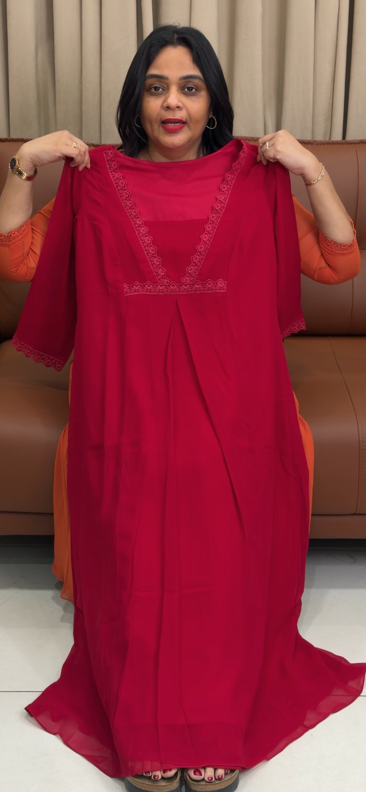 IHA'S IN-HOUSE GEORGETTE ALINE TOPS - IHA 33776