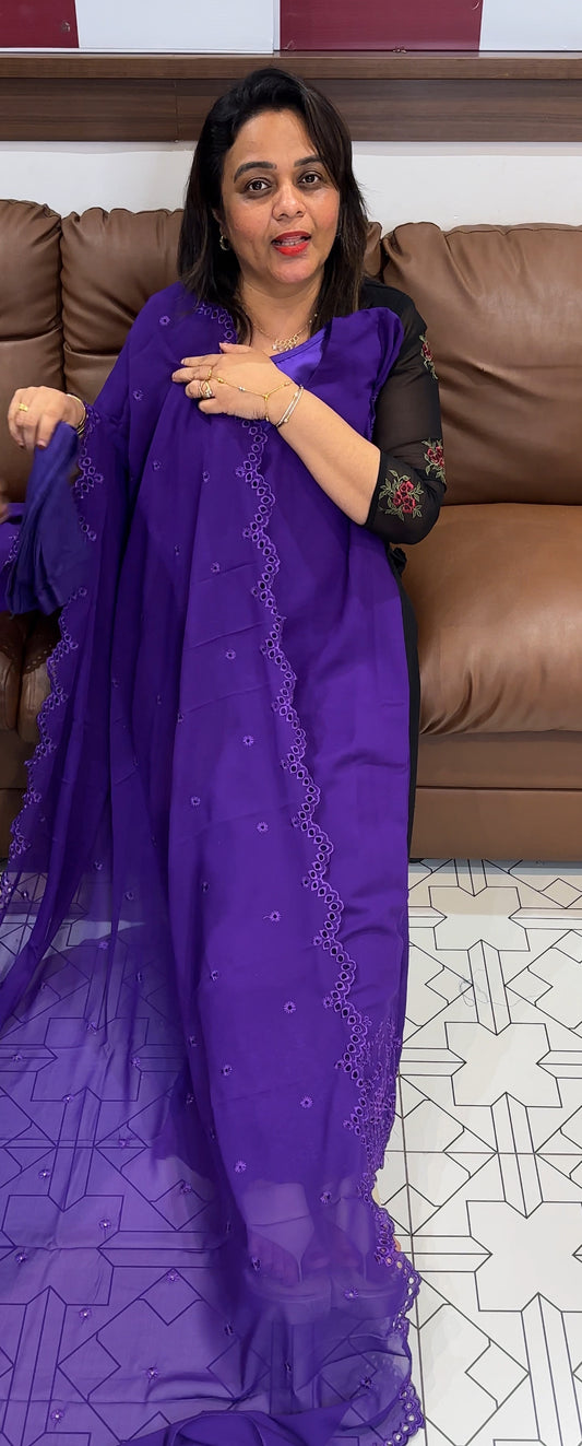GEORGETTE TOP,BOTTOM AND DUPATTA - IHA 24884