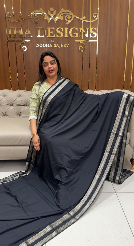 SEMI CRAPE SAREES - IHA 24161