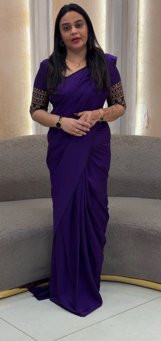 IHA'S IN- HOUSE READY TO WEAR SEMI RAW SILK SAREES - IHA 33020
