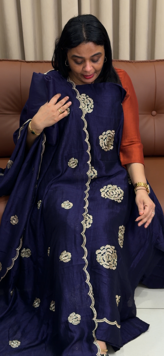 SEMI RAW SILK UNSTITCHED SALWAR SUITS - IHA 34315