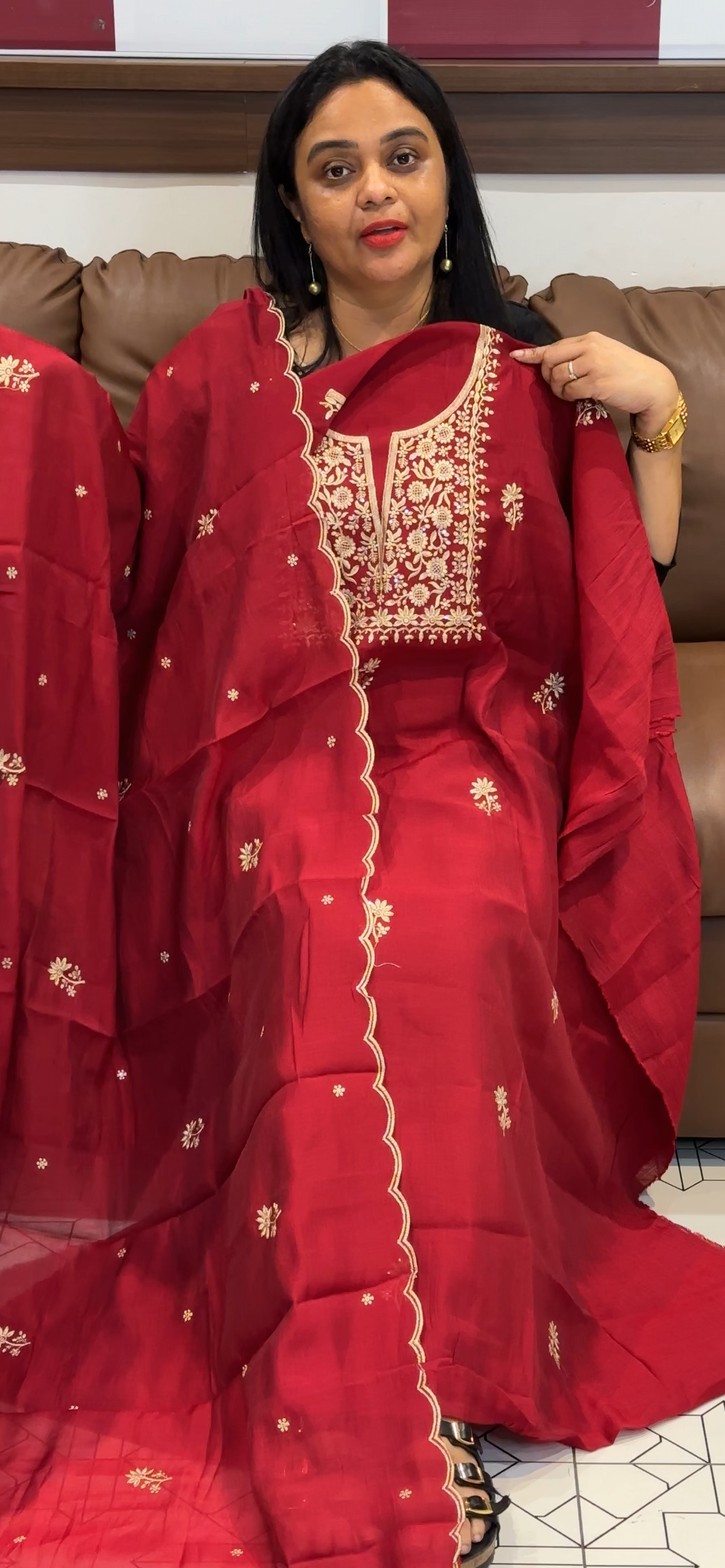 SEMI LINEN UNSTITCHED SALWAR SUITS - IHA 35650