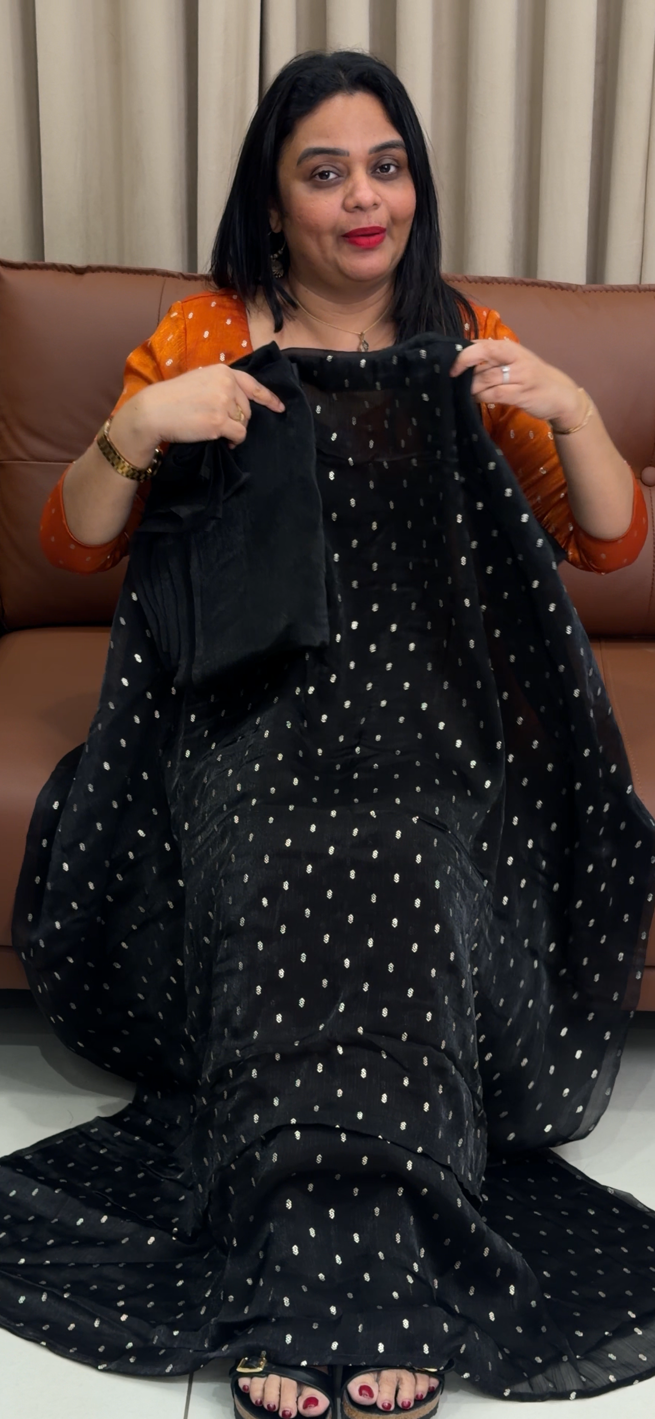 CRUSHED SILK UNSTITCHED SLAWRA SUITS - IHA 33989