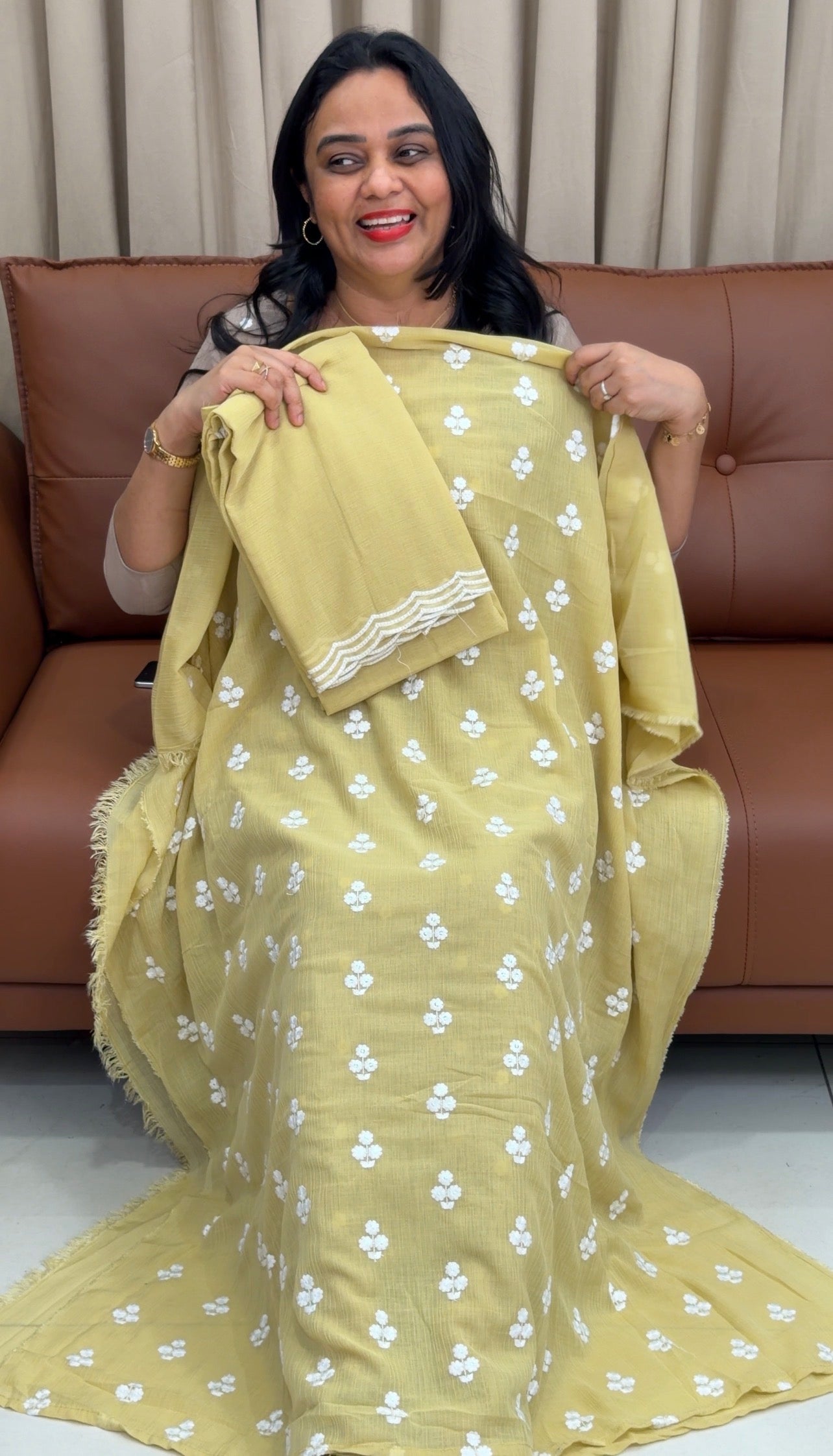 MUL CRUSHED UNSTITCHED SALWAR SUITS - IHA 33343