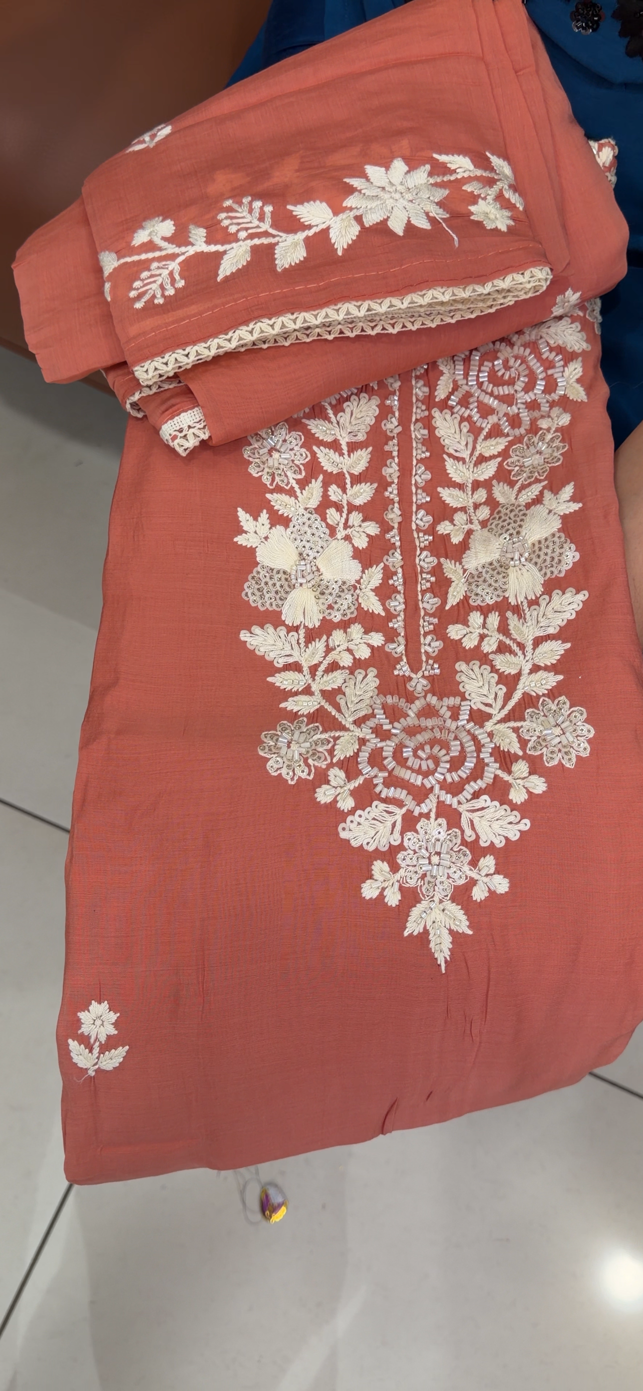 CHIKANKARI UNSTITCHED SALWAR SUITS - IHA 34654