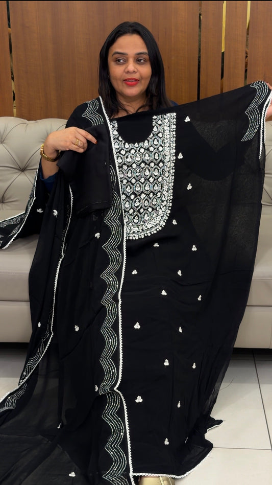 GEORGETTE UNSTITCHED SALWAR SUITS - IHA 32004