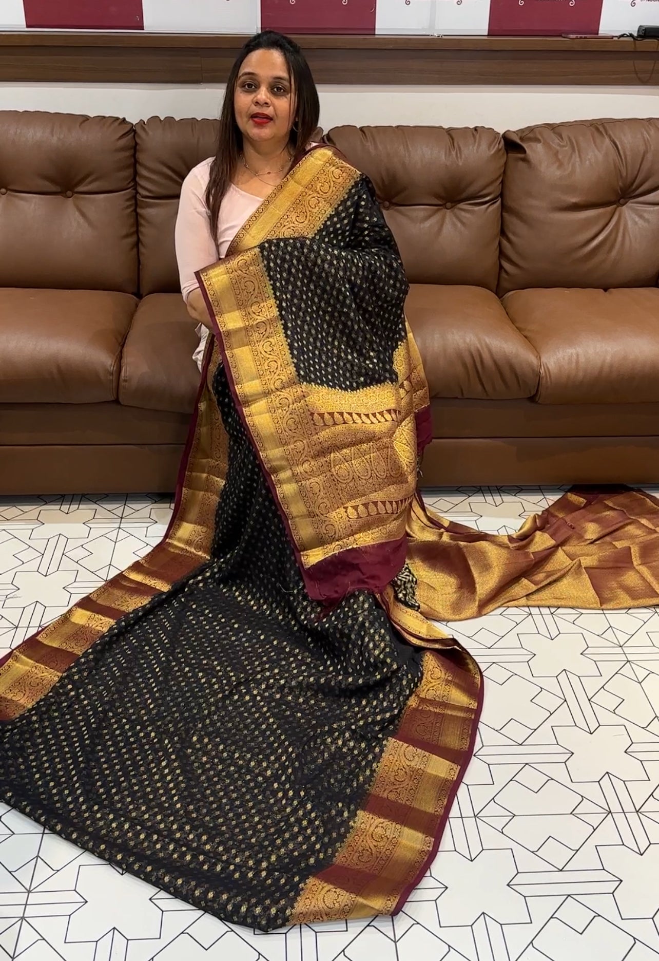 GEORGETTE BANARASI  SAREE - IHA 14648