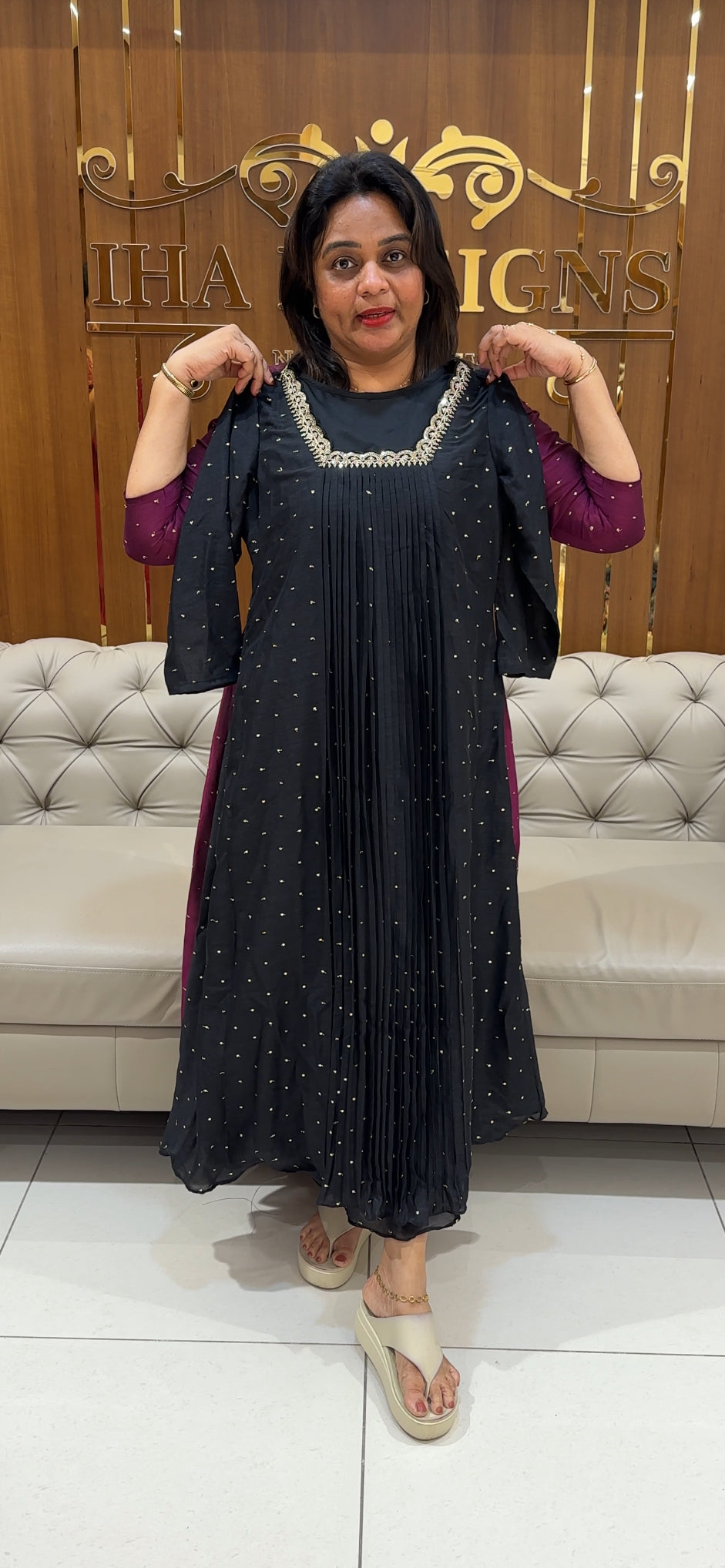 IHA'S IN-HOUSE SEMI RAW SILK ALINE TOPS - IHA 24838
