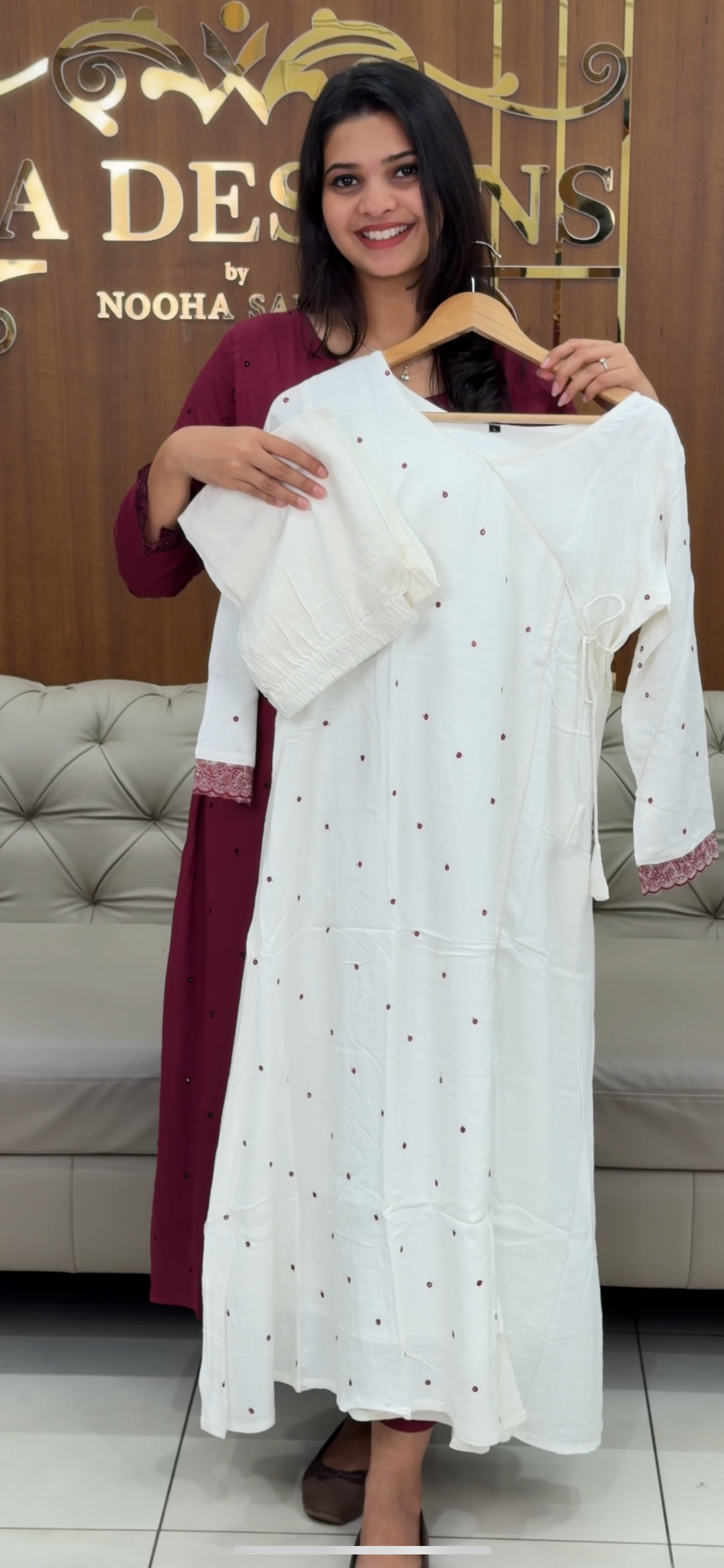 CRUSHED RAYON LONG TOP AND BOTTOM - IHA 30793