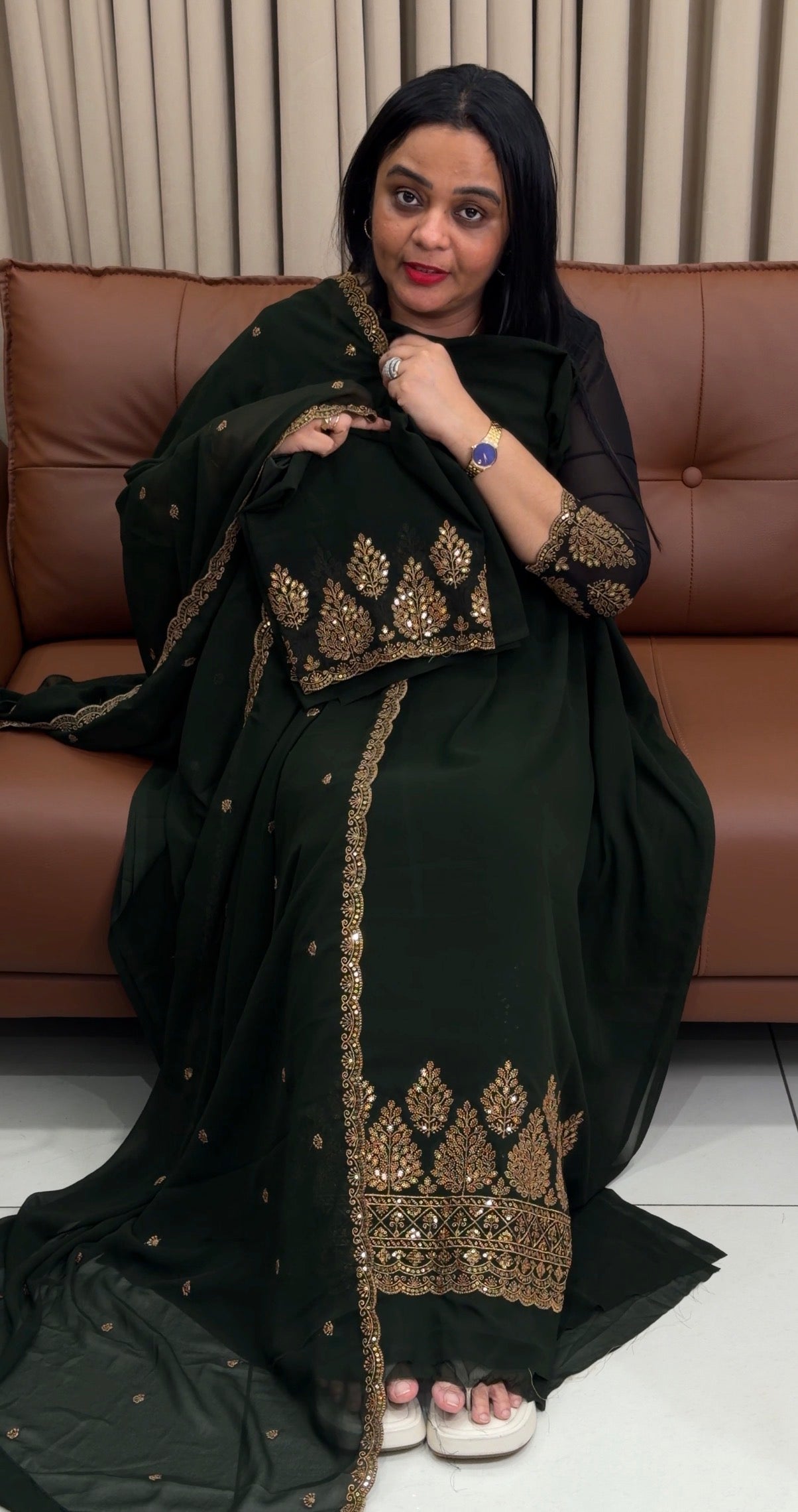 FAUX GEORGETTE UNSTITCHED SALWAR SUITS - IHA 34750