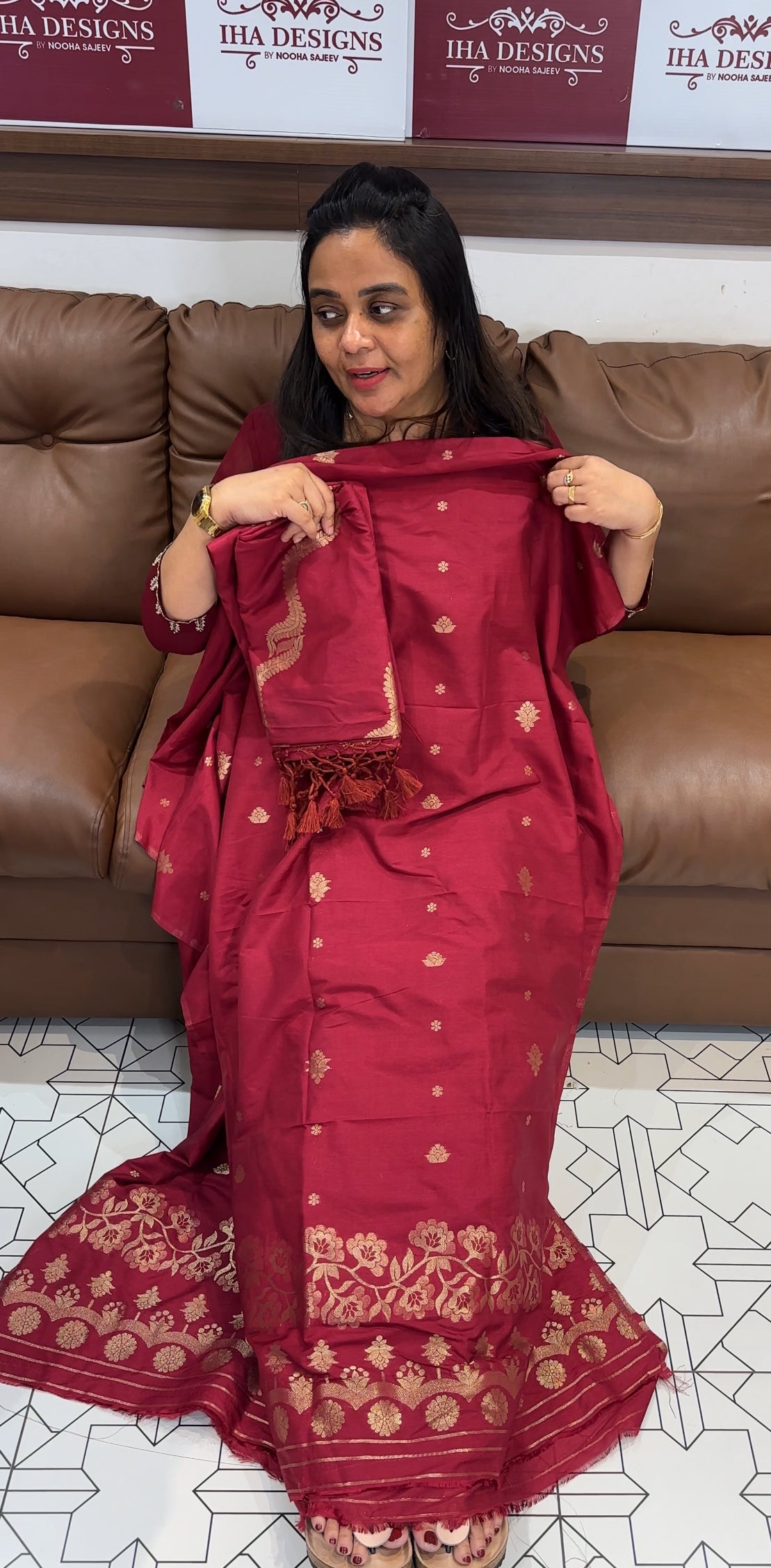 BANARASI UNSTITCHED SALWAR SUITS - IHA 28109