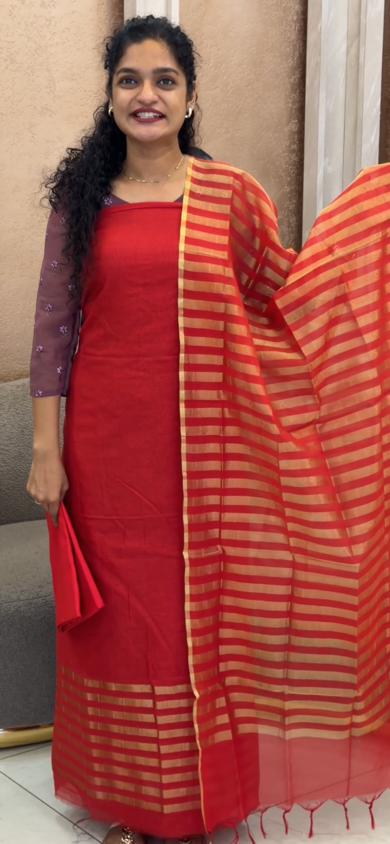 CHANDERI UNSTITCHED SALWAR SUITS  - IHA 33290