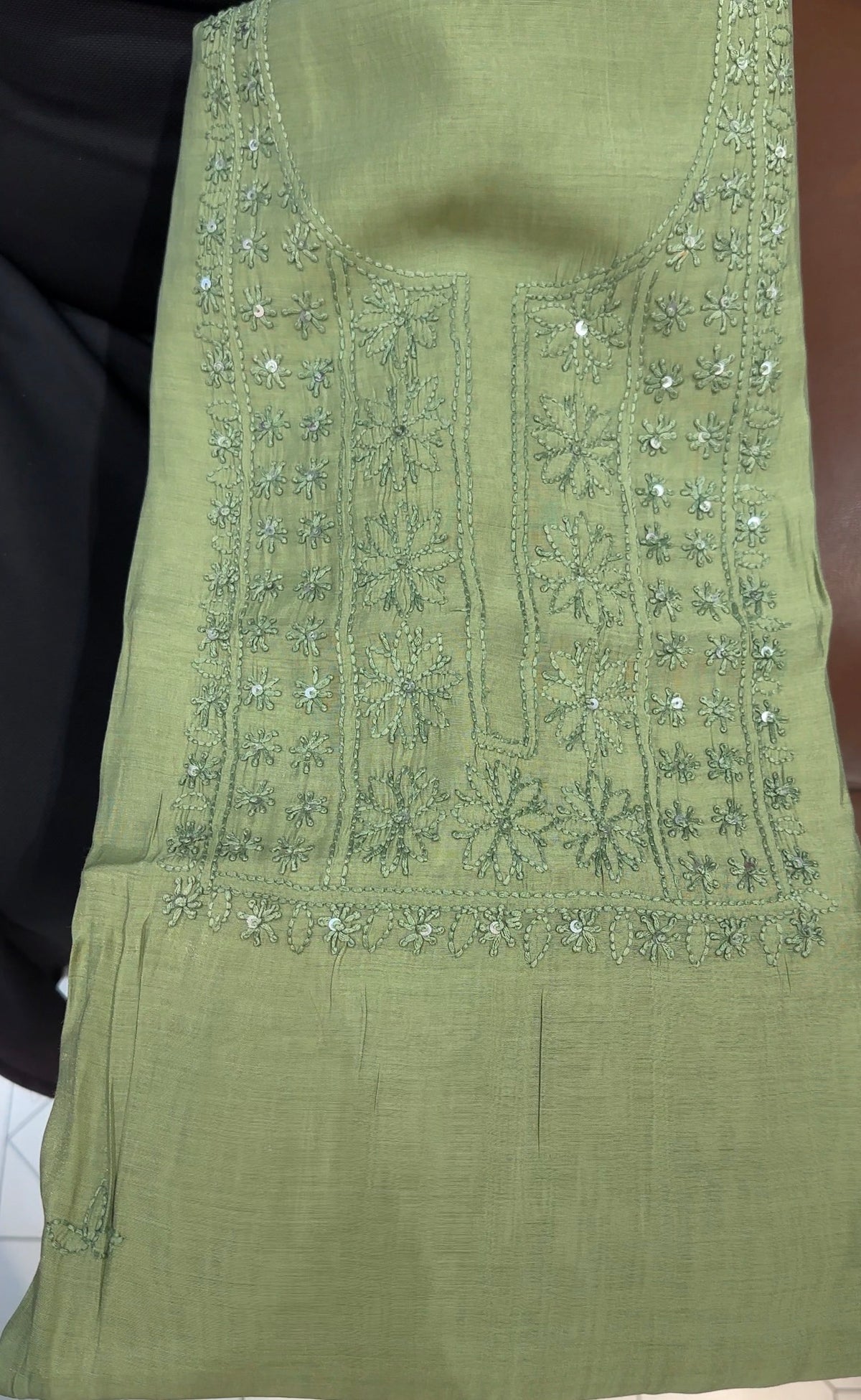 LUCKNOWI CHIKANKARI UNSTITCHED SALWAR SUITS - IHA 35992