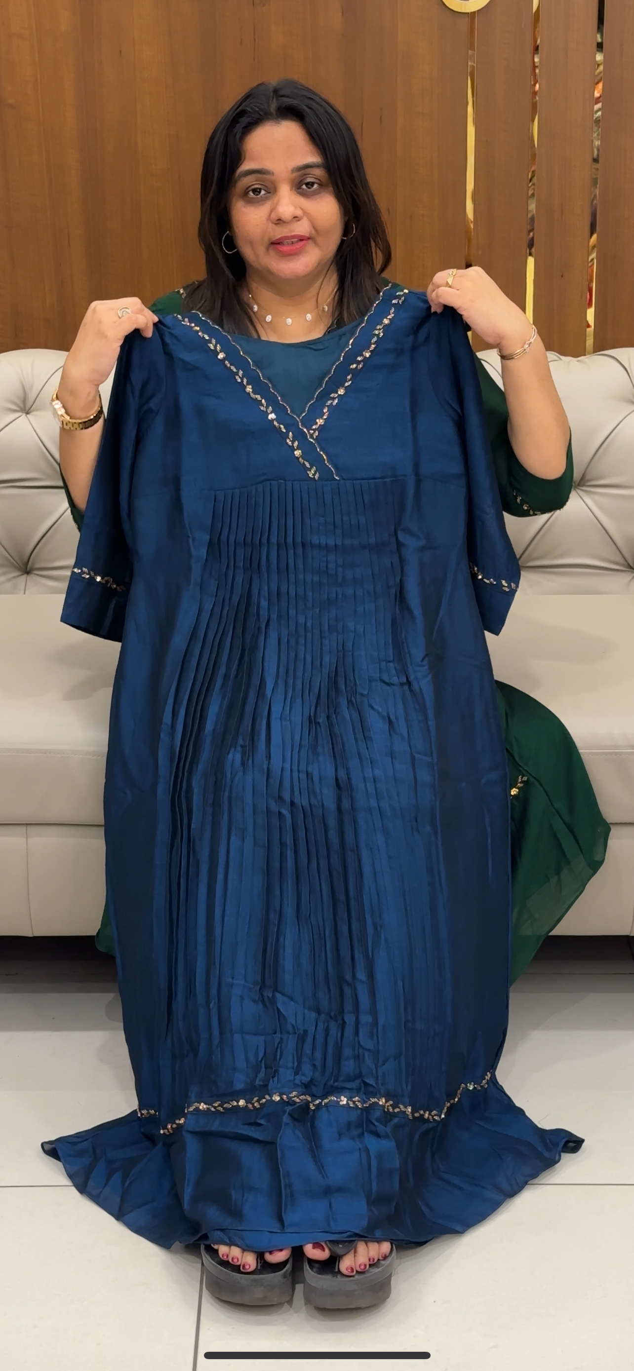 IHA'S IN-HOUSE SEMI RAW SILK ALINE TOPS - IHA 28539