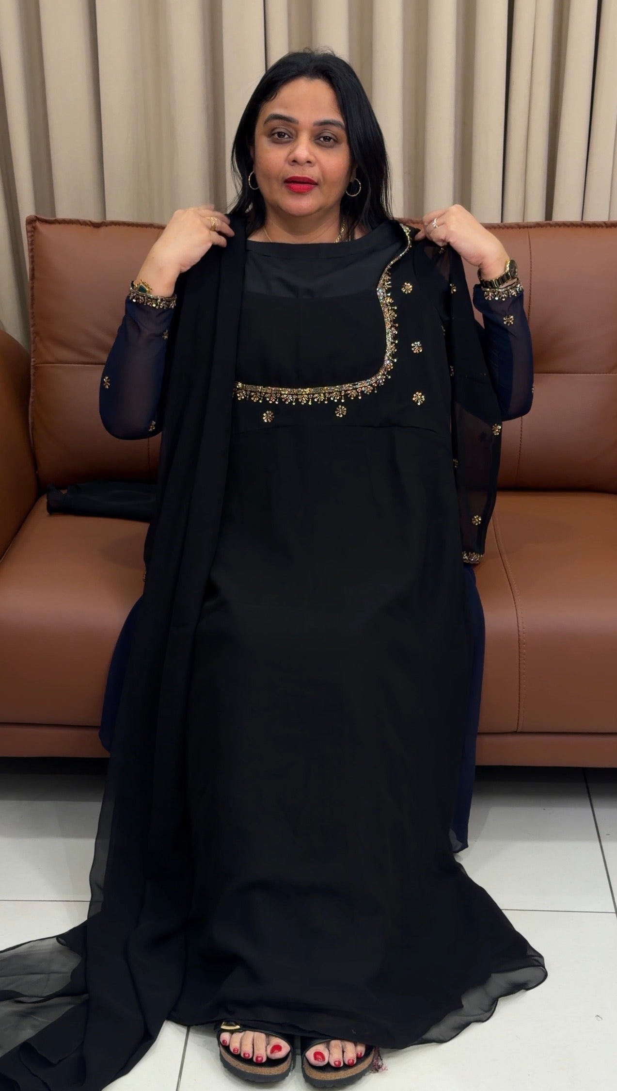 IHA'S IN-HOUSE HANDWORKED ANARKALI TOP AND DUPATTA - IHA 34237