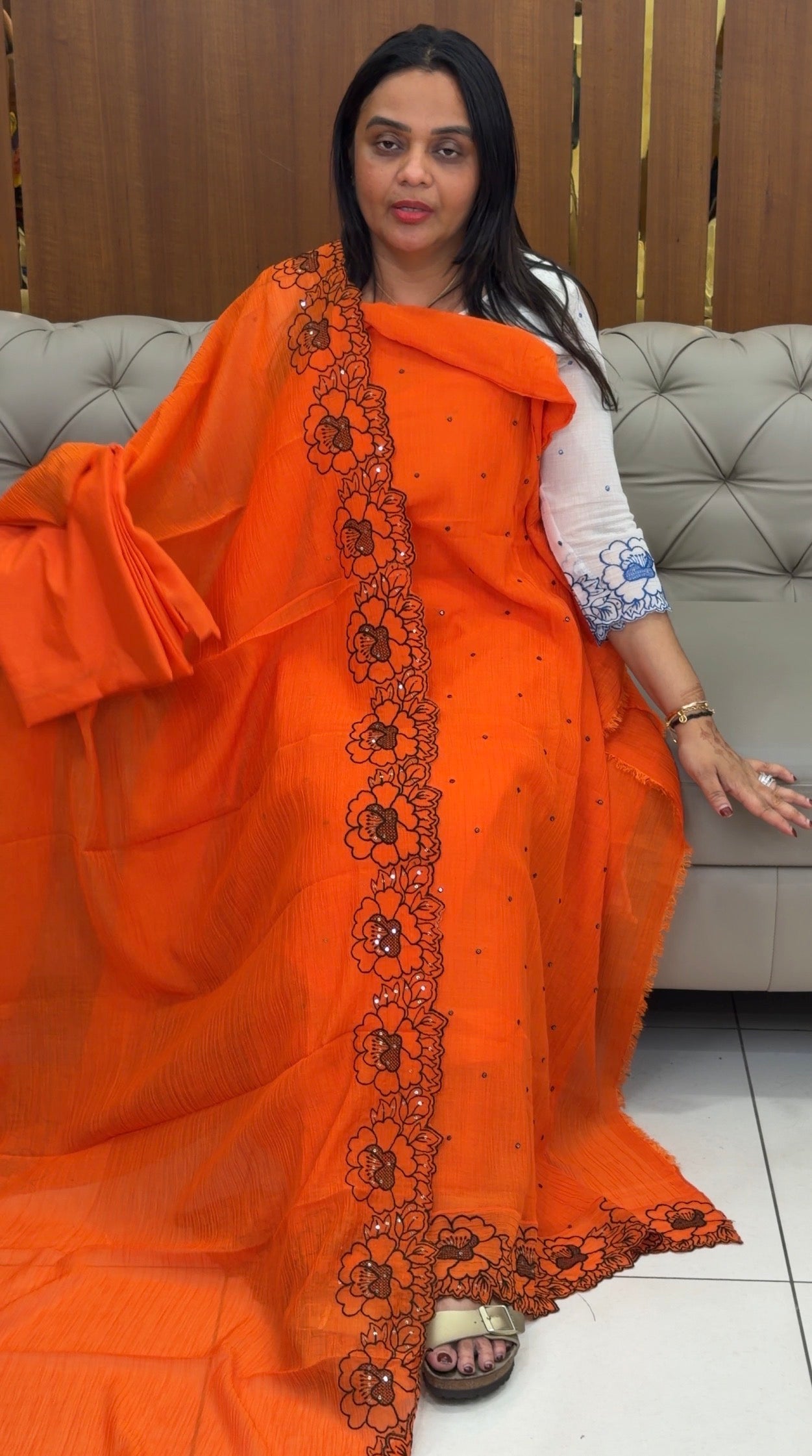 FORWARD MUL CRUSHED TOP,BOTTOM AND DUPATTA - IHA 31950