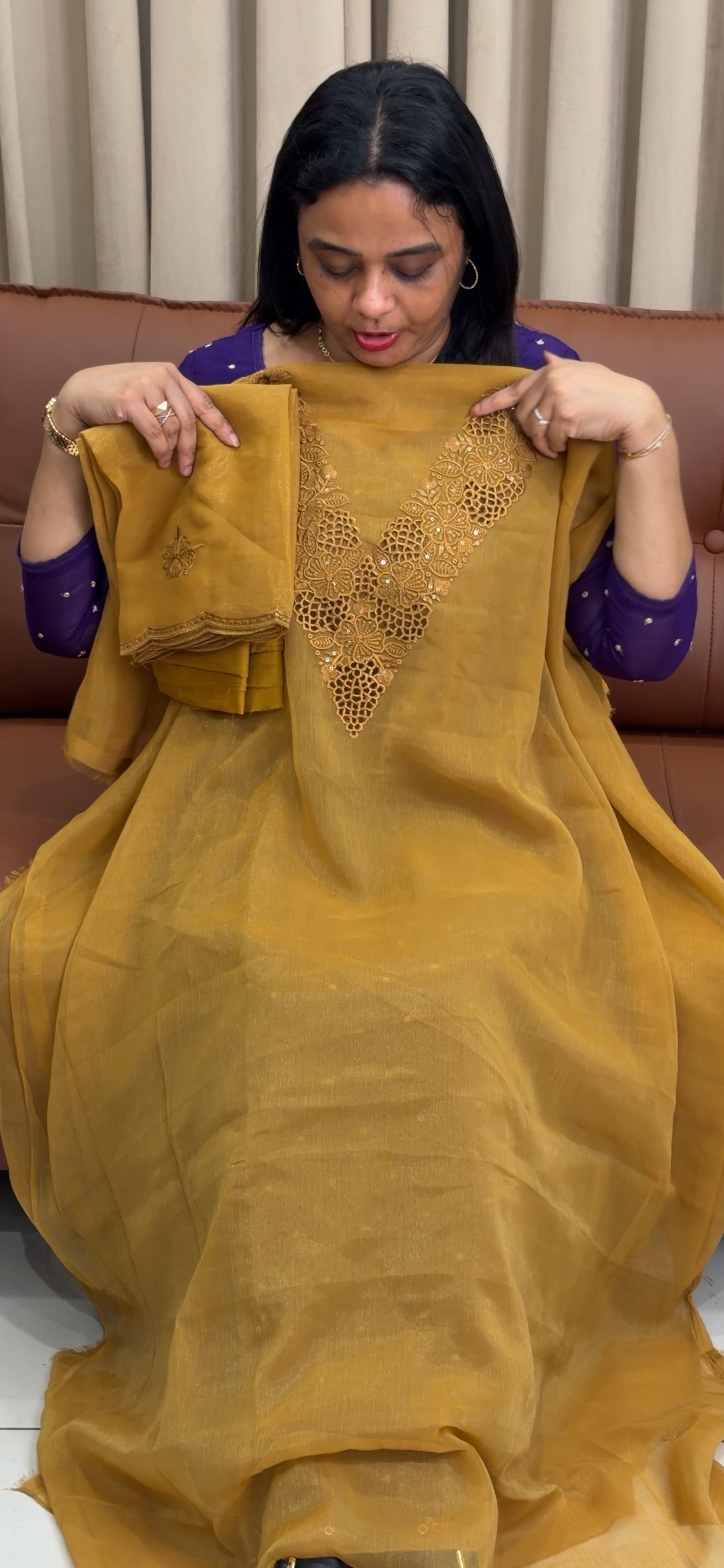 SHIMMER CHIFFON UNSTITCHED SALWAR SUITS - IHA 33896