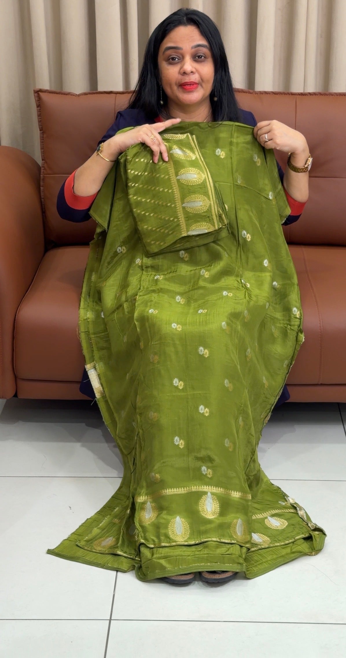 SILK BANARASI UNSTITCHED SALWAR SUITS - IHA 35406