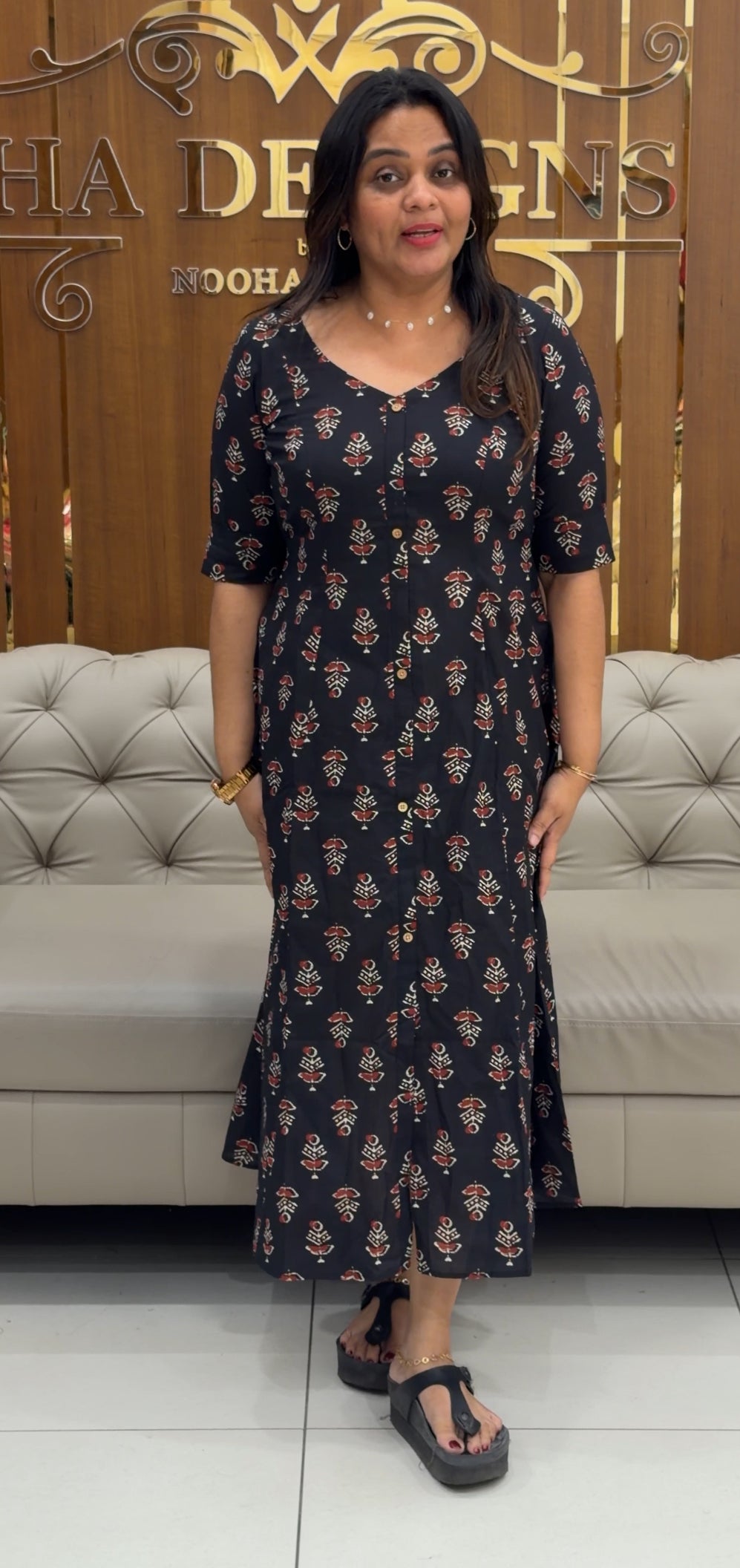 IHA'S IN-HOUSE PRINTED ALINE TOPS - IHA 28741