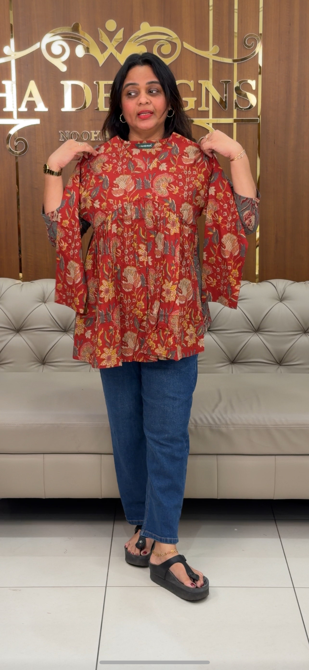 PRINTED COTTON SHORT TOPS - IHA 30668