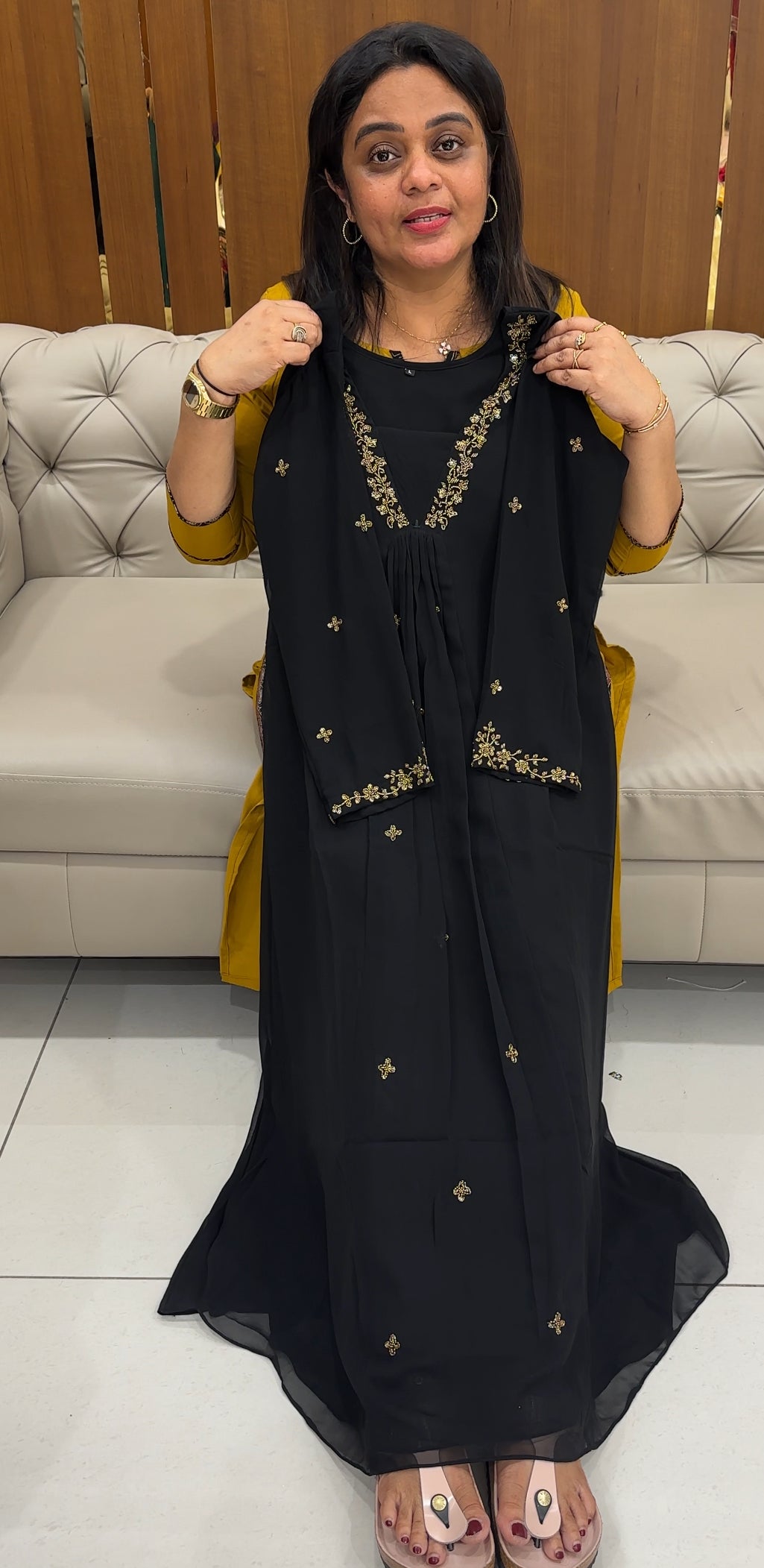 FAUX GEORGETTE ALINE TOPS - IHA 26781