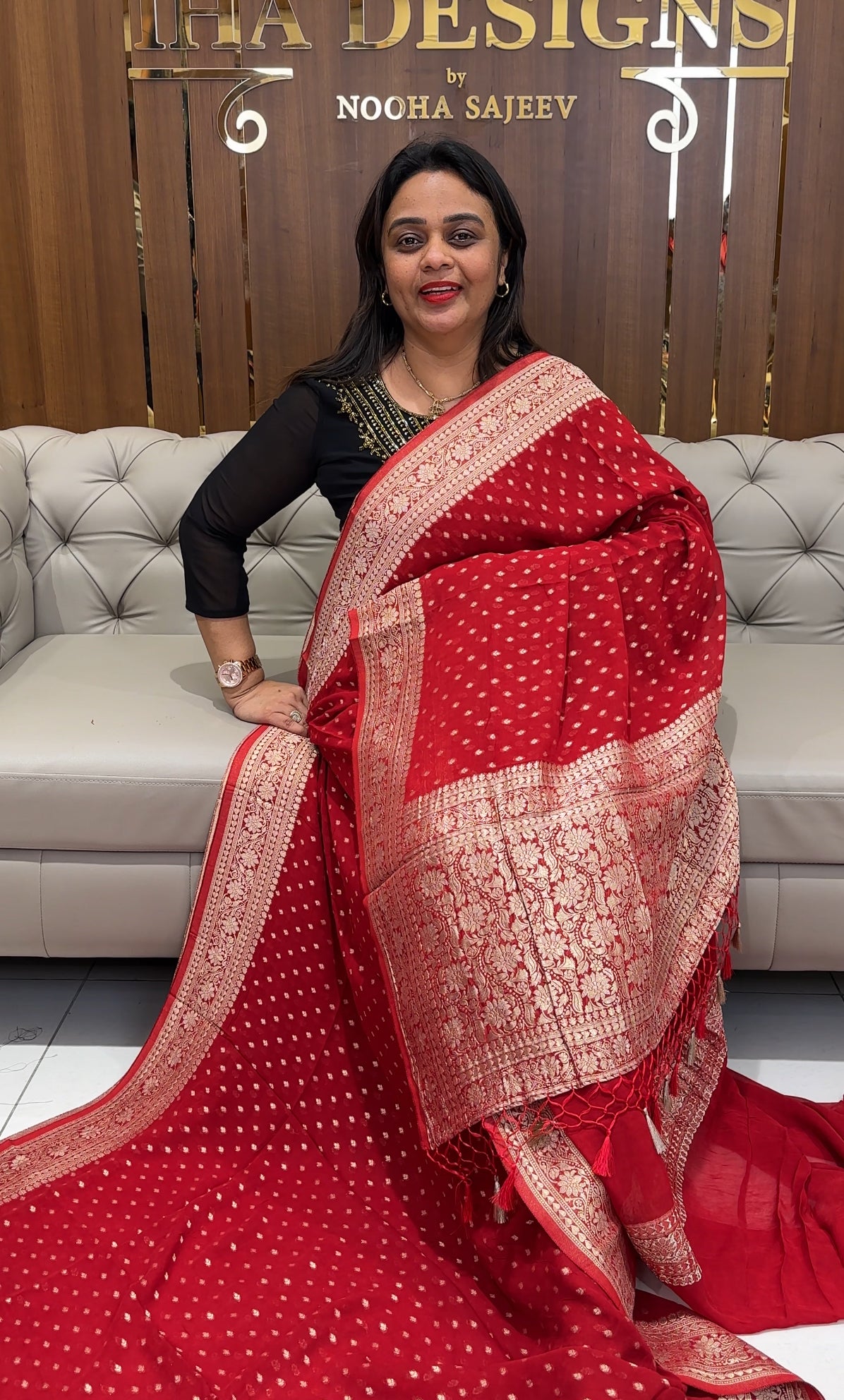 VISCOSE GEORGETTE SAREES - IHA 24343