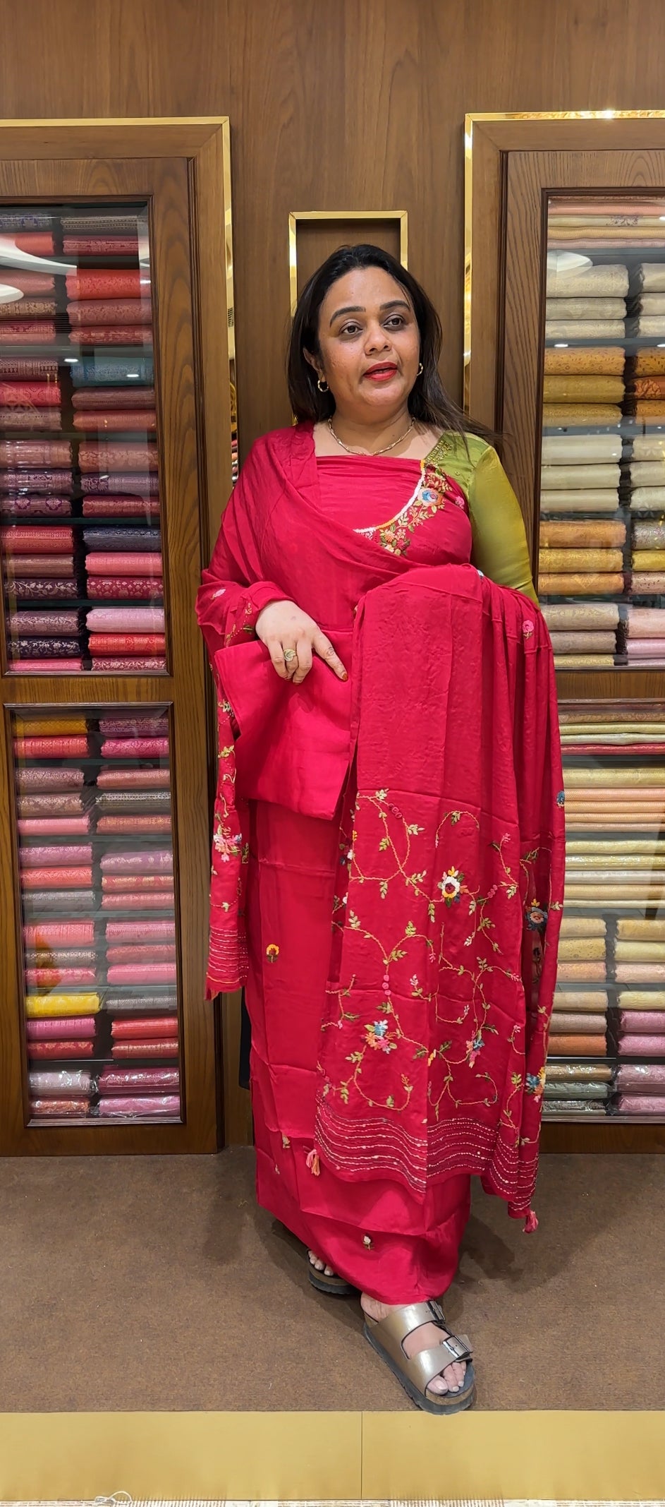 PLATINUM CHIFFON UNSTITCHED SALWAR SUITS - IHA 22526