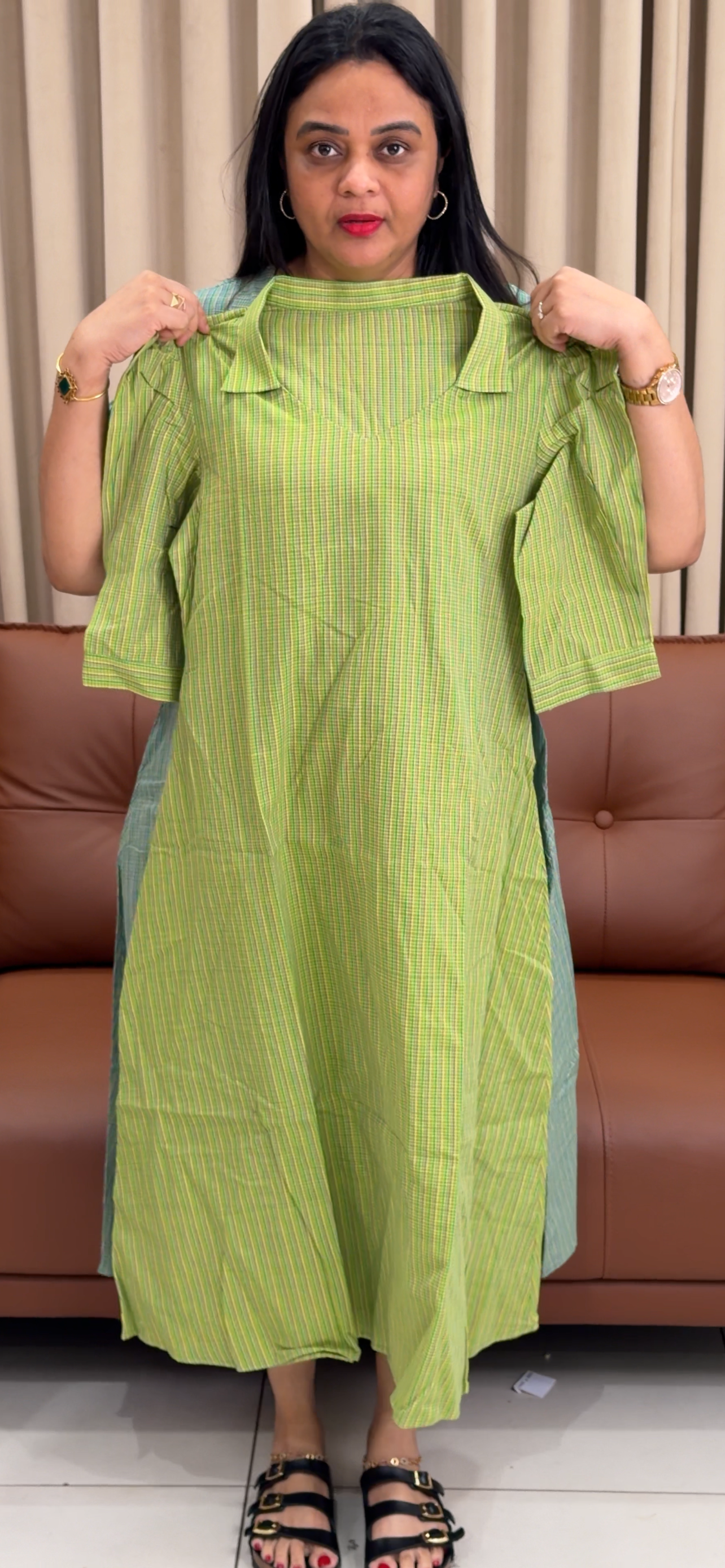 IHA'S IN-HOUSE HANDLOOM COTTON FROCKS - IHA 34248