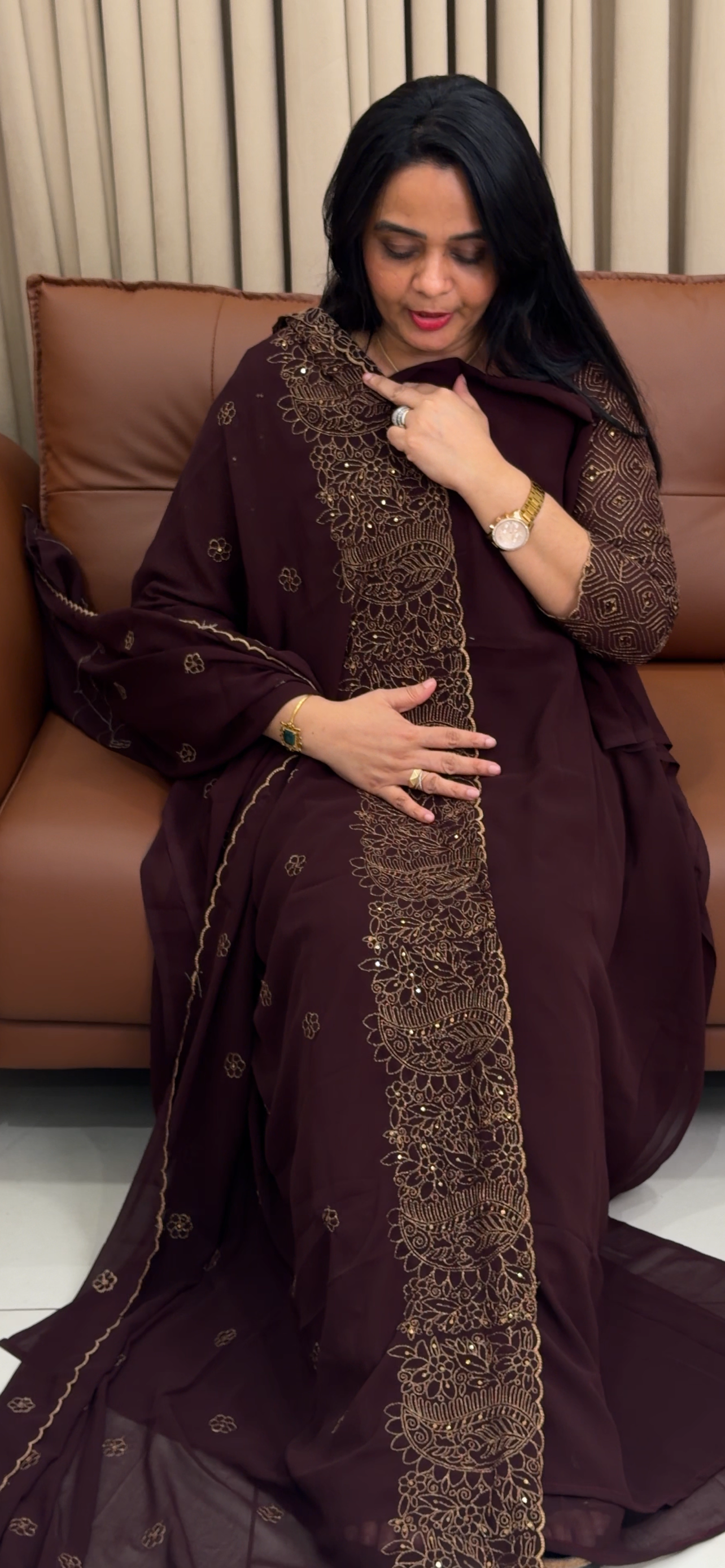 FAUX GEORGETTE UNSTITCHED SALWAR SUITS - IHA 34781