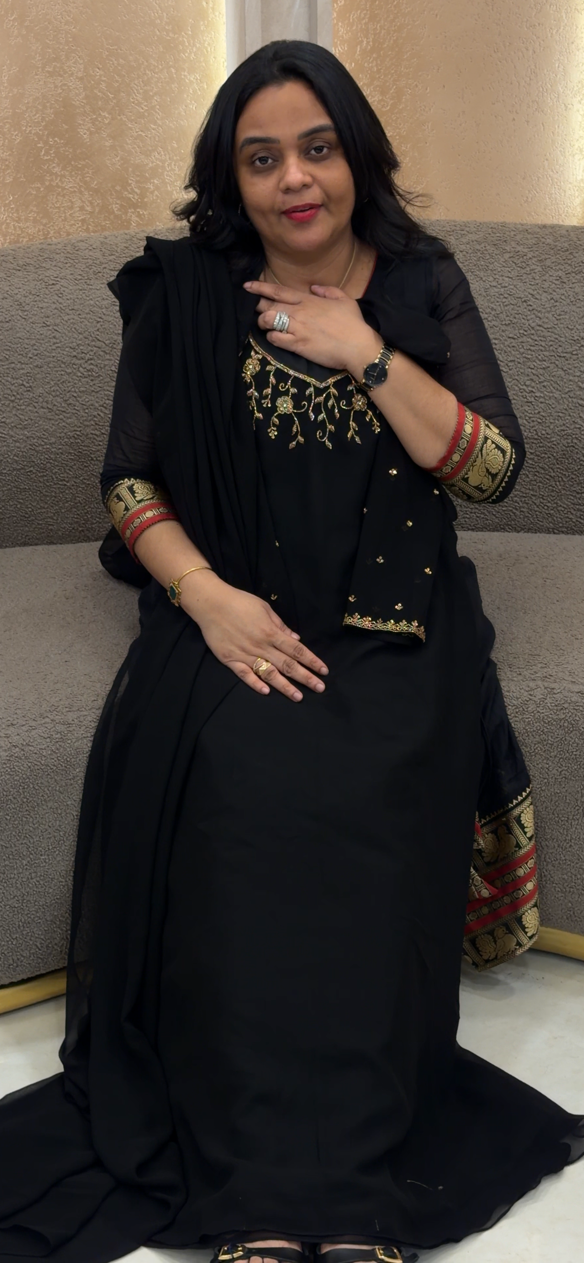 IHA'S IN-HOUSE FAUX GEORGETTE TOP AND DUPATTA - IHA 35174