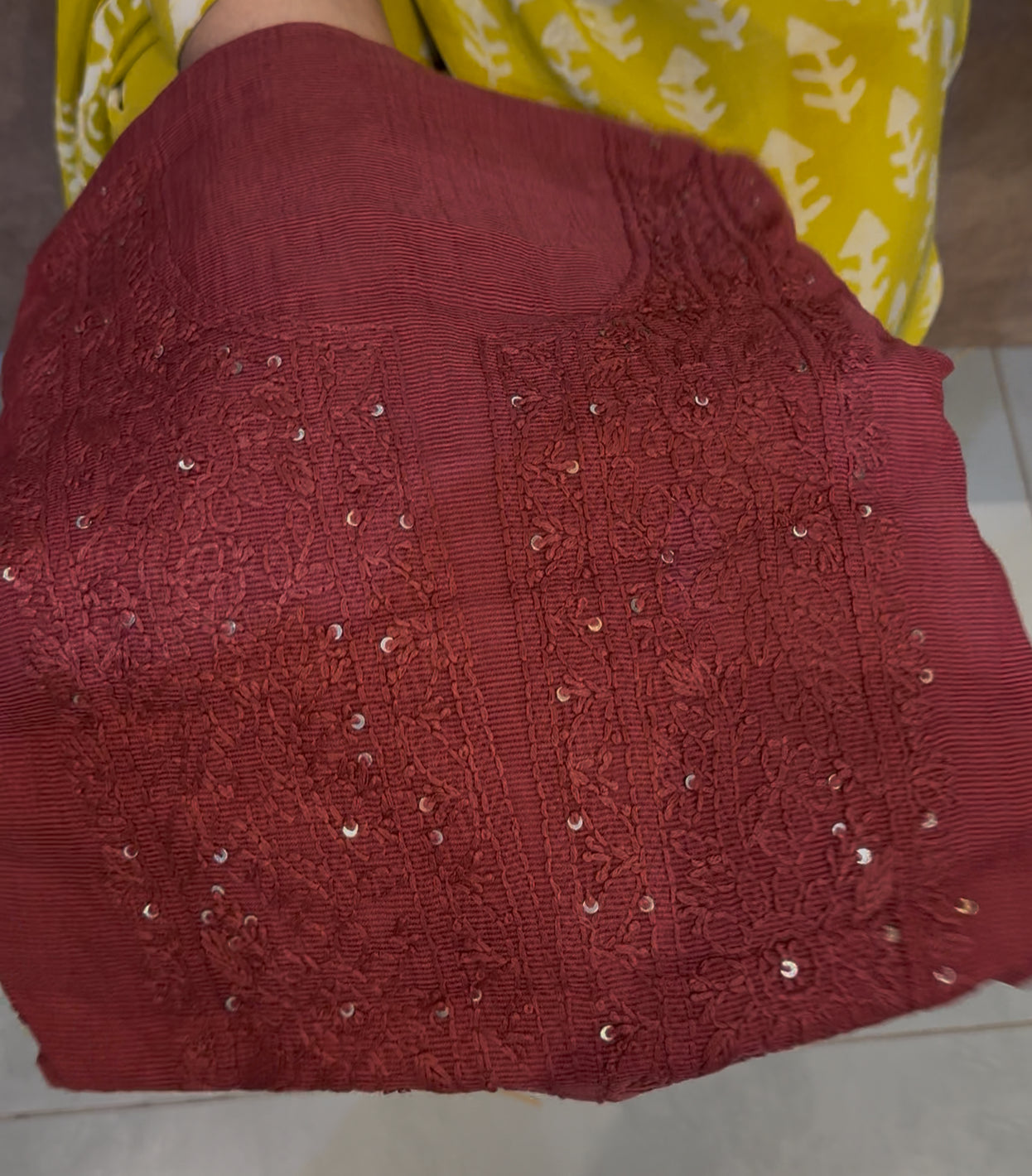 LUCKNOWI CHIKANKARI UNSTITCHED SALWAR SUITS - IHA 24375