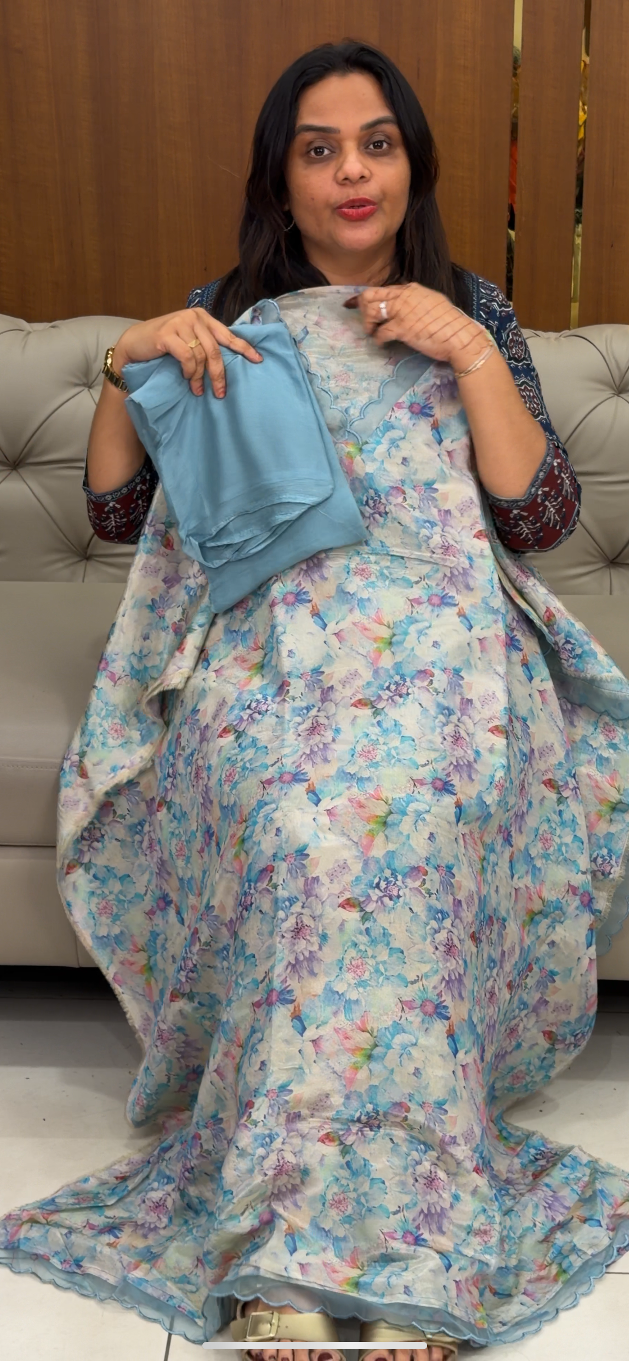 TISSUE UNSTITCHED SALWAR SUITS - IHA 30529