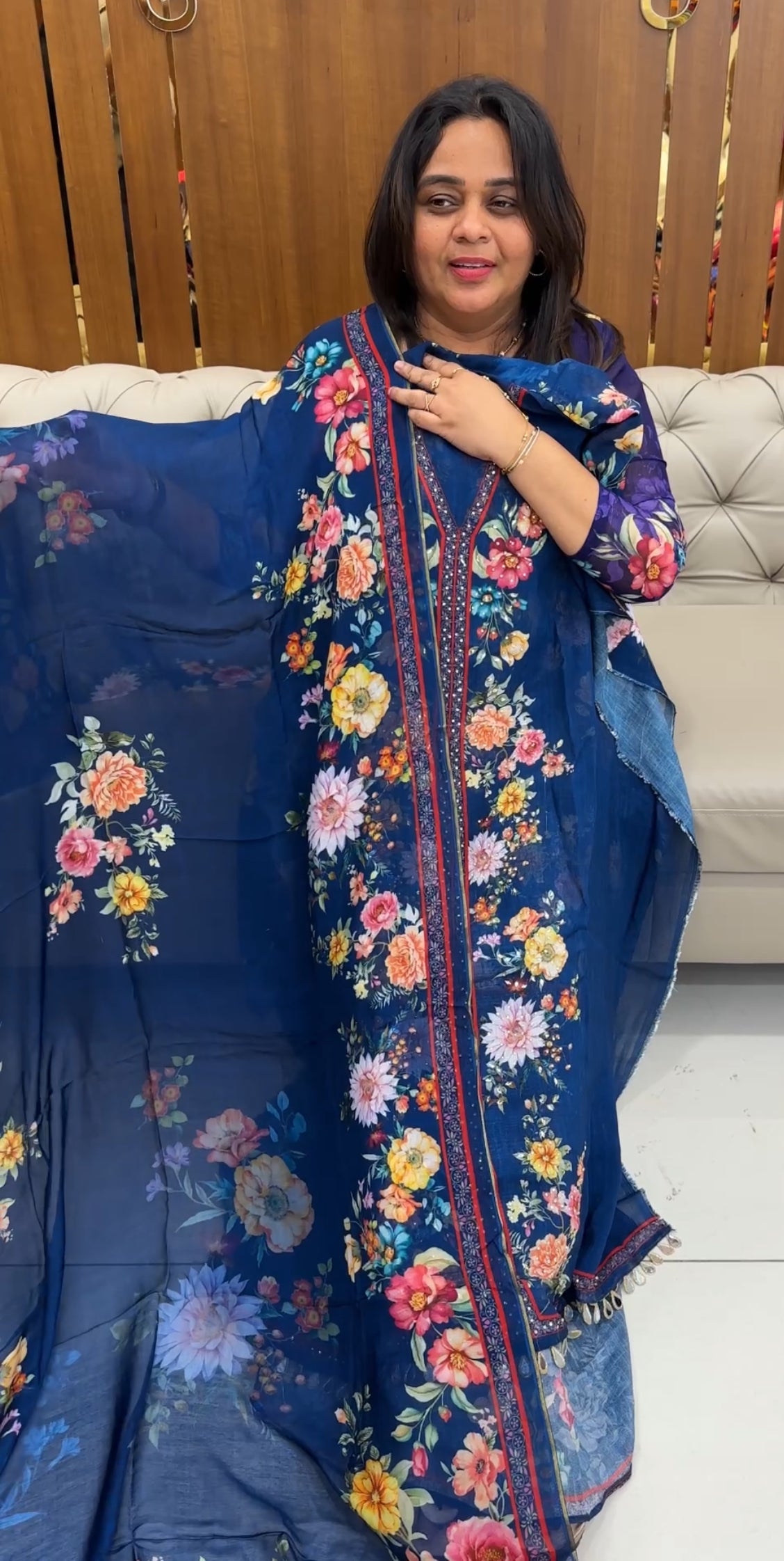 FORWARD PRINTED LINEN UNSTITCHED SALWAR SUITS - IHA 26864