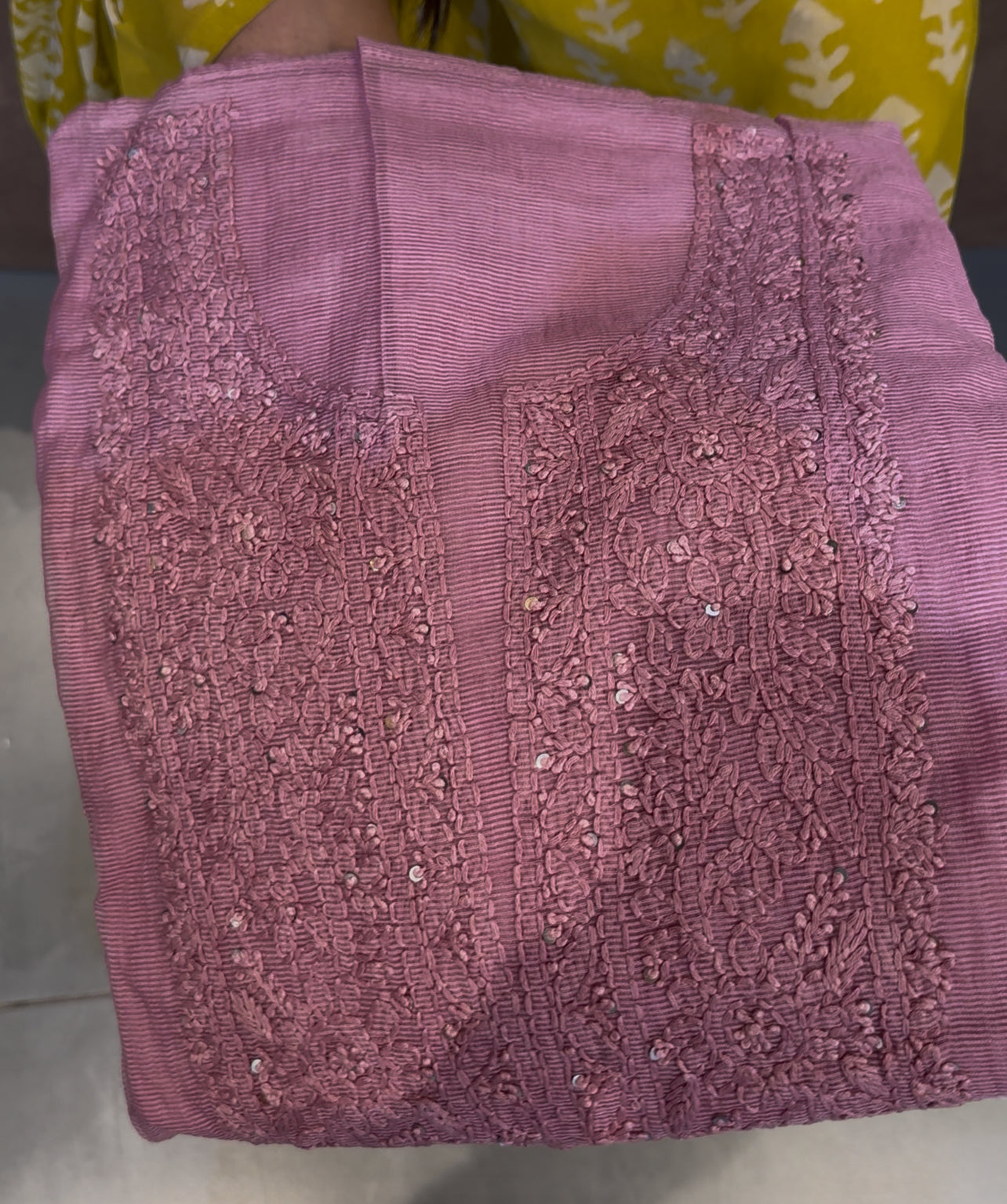LUCKNOWI CHIKANKARI UNSTITCHED SALWAR SUITS - IHA 24375