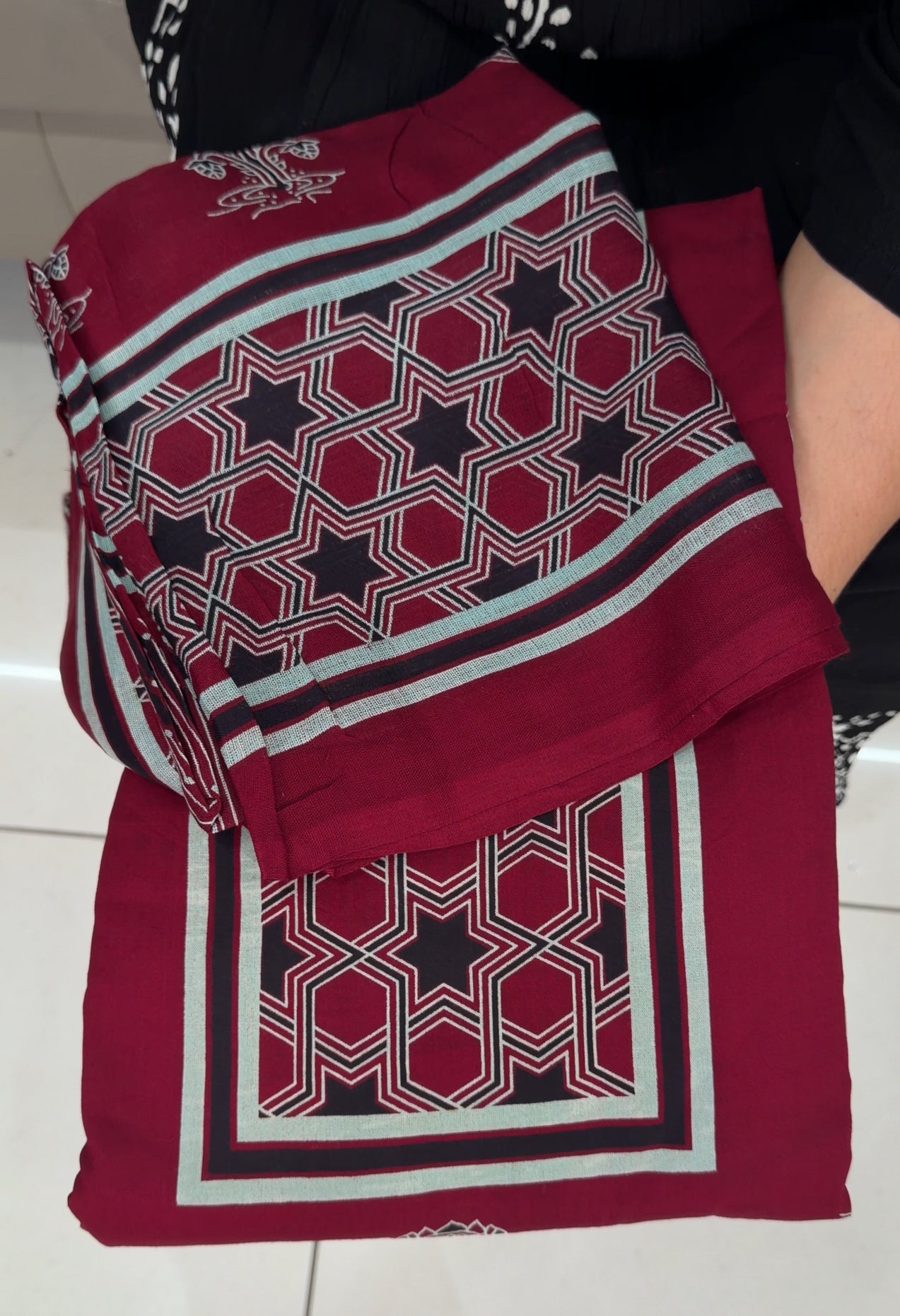 AJRAKH PRINTED UNSTITCHED SALWAR SUITS - IHA 29183