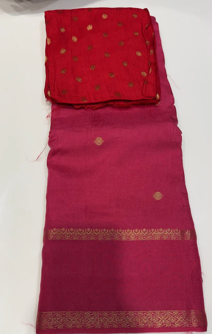 SEMI BANARASI SAREE - IHA 17945